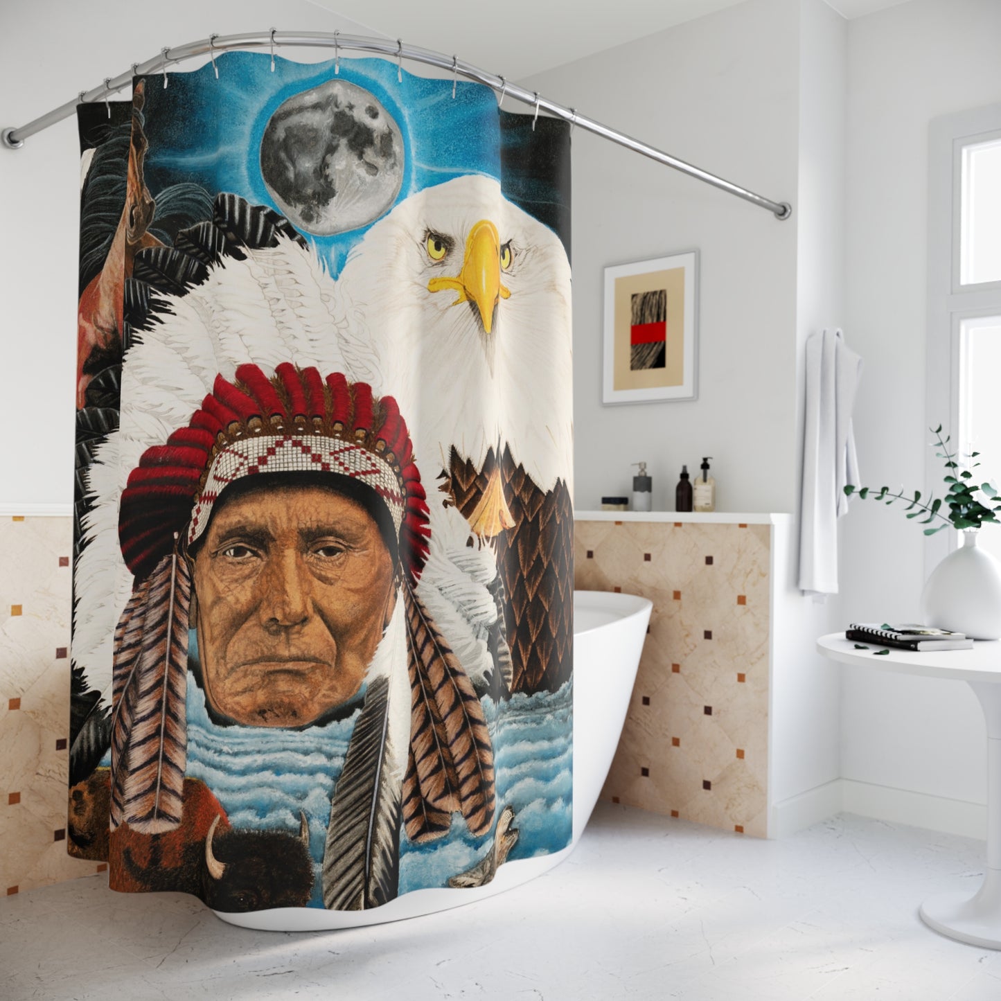 Shower Curtain Native American, western style, farmhouse Bathroom Decor