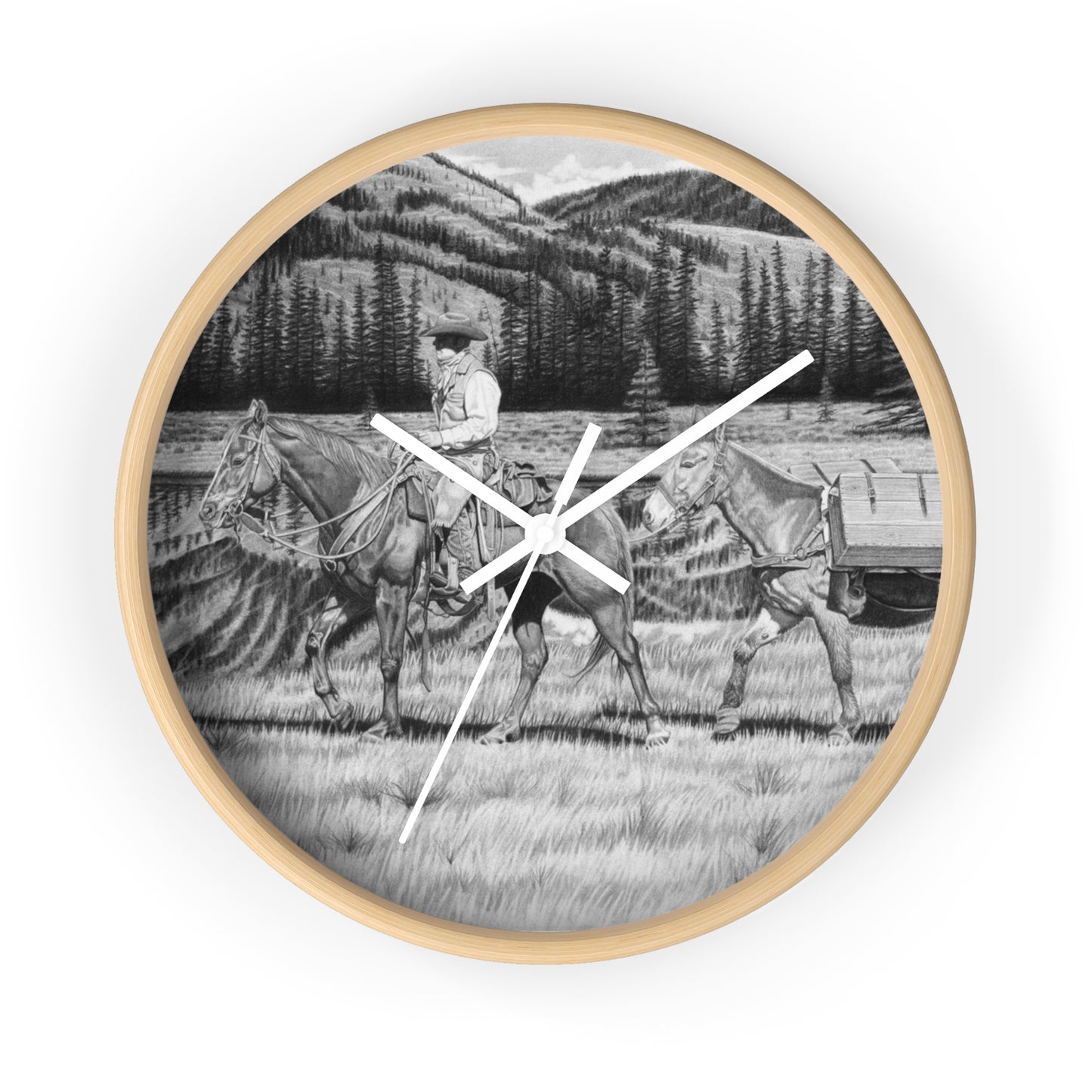 Wall Clock Vintage Farmhouse Decor, Western Theme Timepiece, Country Home Accent, Horse Lover Gift, Unique Wall Art