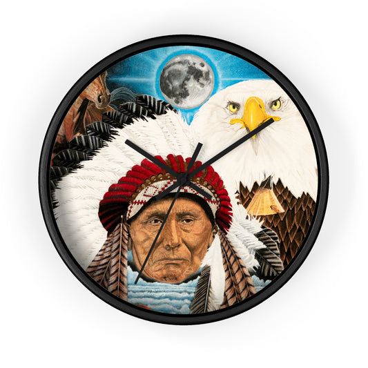 "Dream of Chief Joseph" Cowboy Wall Clock - Vintage Farmhouse Decor, Western Theme Timepiece, Country Home Accent, Horse Lover Gift, Unique Wall Art