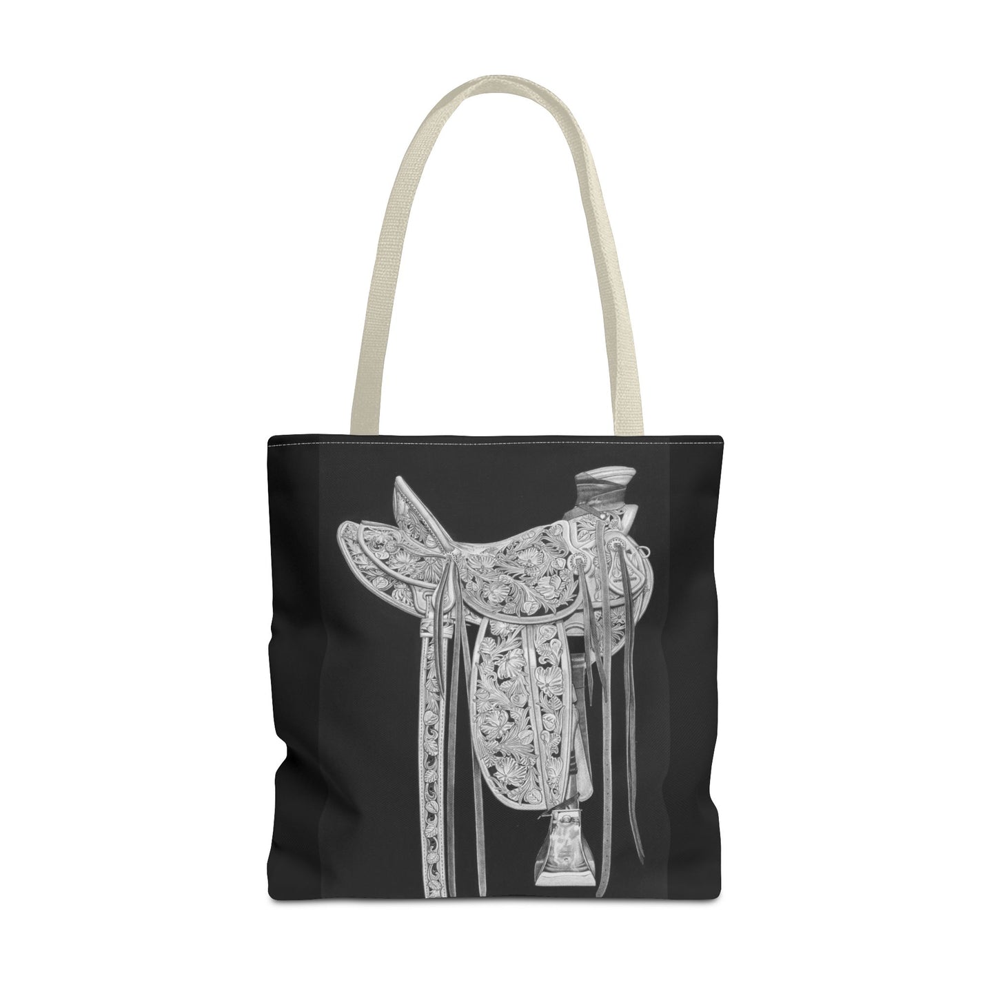 "New Saddle "  Western Style Shopping Tote, Equestrian Gift, Farmhouse Decor, Horse Lover Accessory