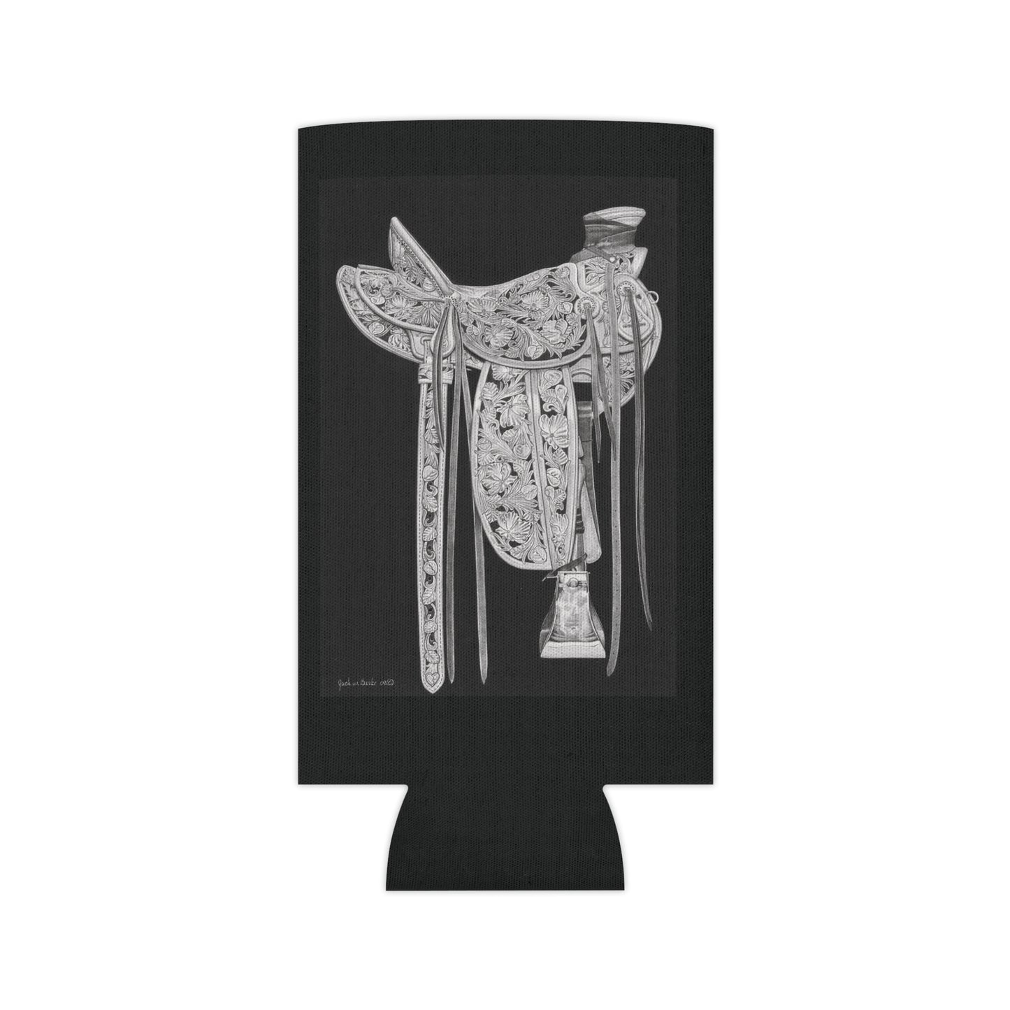 "New Saddle"  Rustic Cowboy Can Cooler, Western Beverage Sleeve, Outdoor Party Gear, Country-Themed Drink Holder, Ideal for BBQs & Tailgates