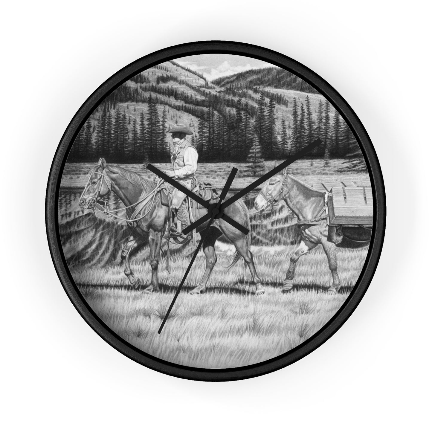 Wall Clock Vintage Farmhouse Decor, Western Theme Timepiece, Country Home Accent, Horse Lover Gift, Unique Wall Art