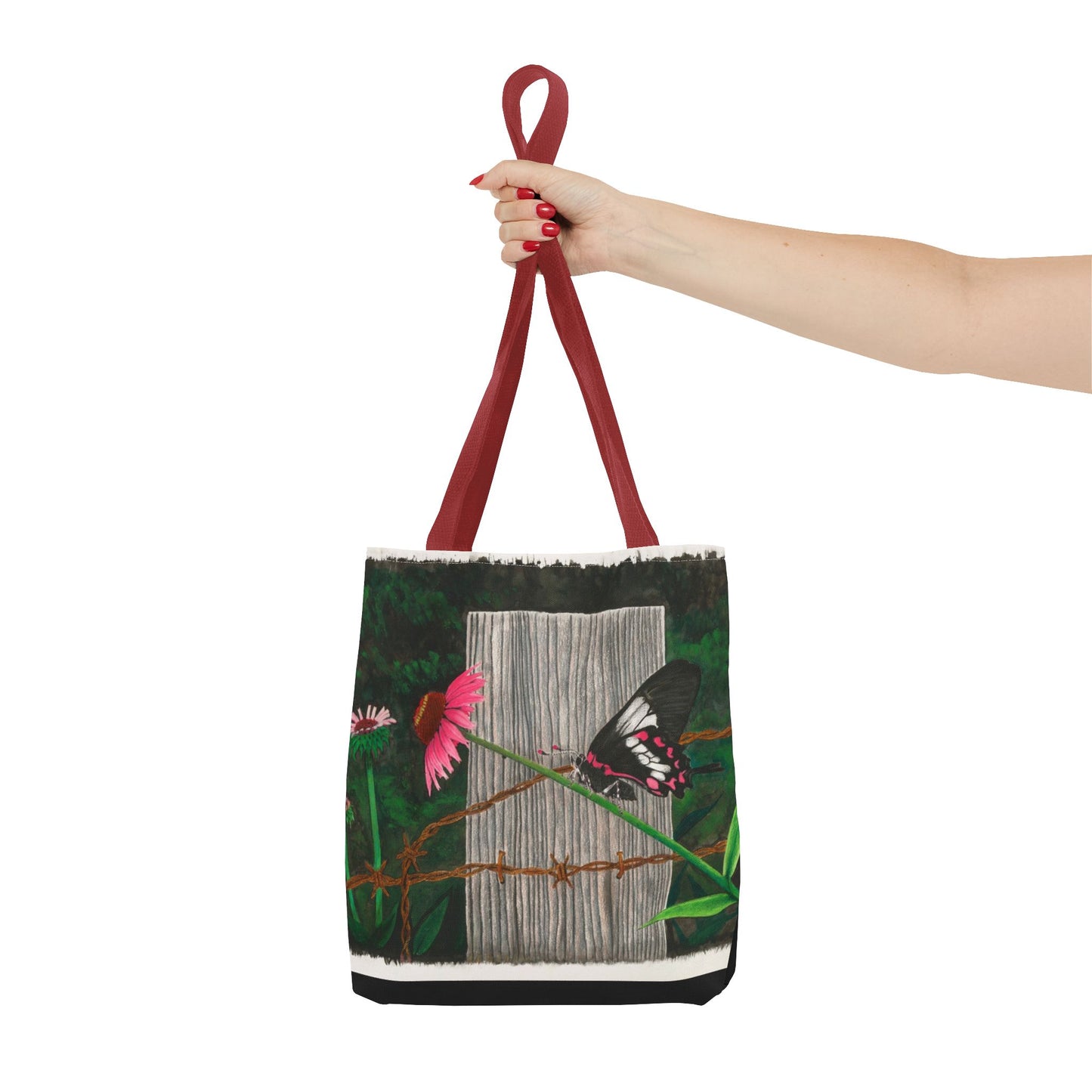 "Fence Post and Butterfly" Western Art Tote Bag