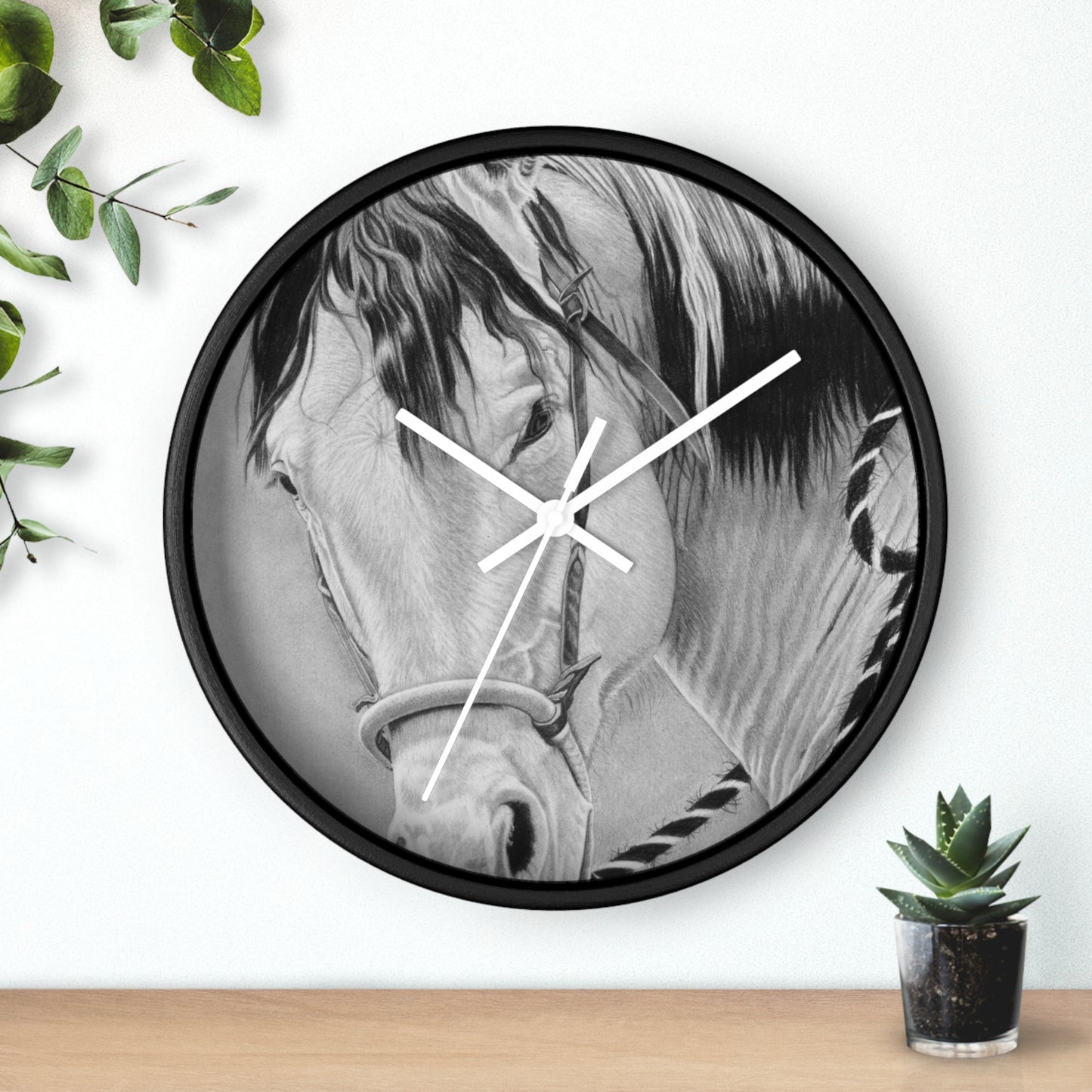 Wall Clock - Vintage Farmhouse Decor, Western Theme Timepiece, Country Home Accent, Horse Lover Gift, Unique Wall Art