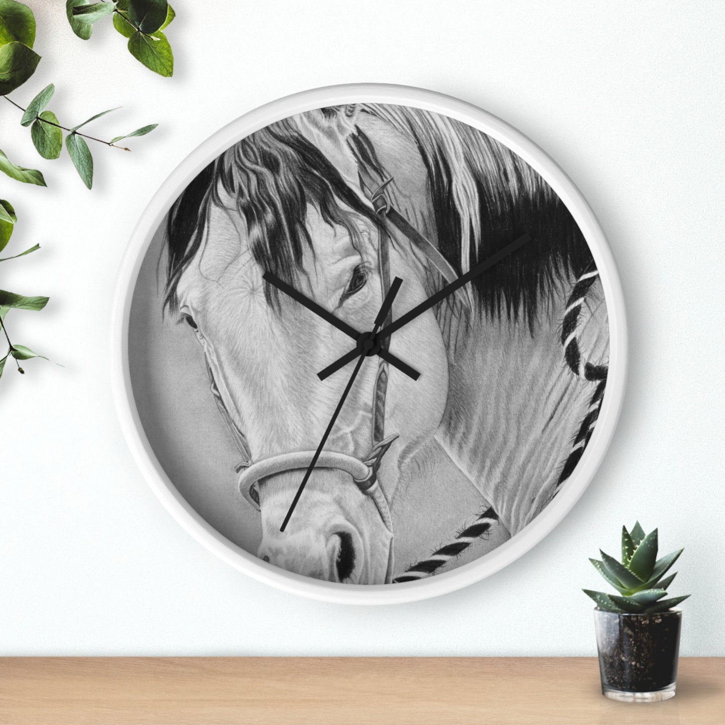 Wall Clock - Vintage Farmhouse Decor, Western Theme Timepiece, Country Home Accent, Horse Lover Gift, Unique Wall Art