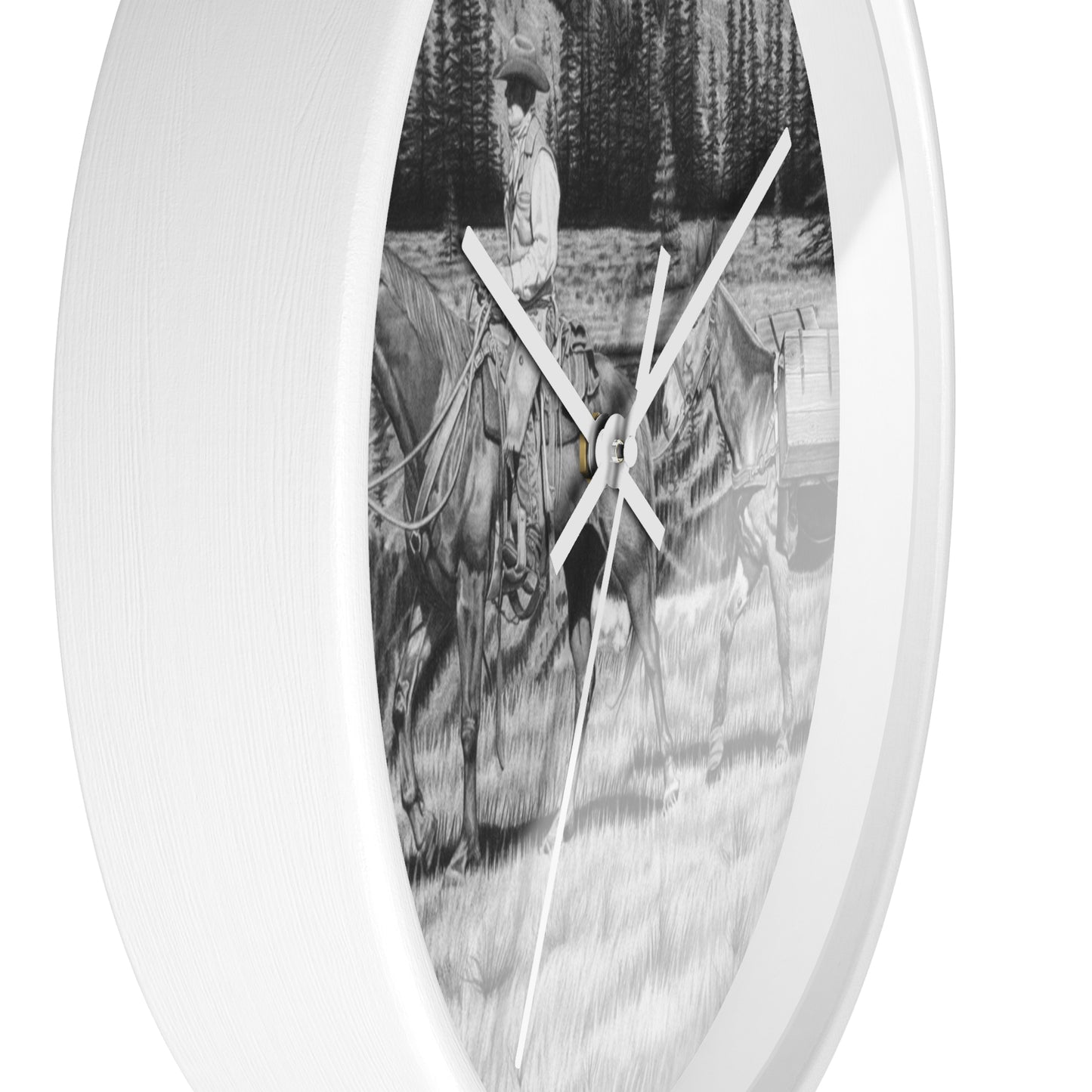 Wall Clock Vintage Farmhouse Decor, Western Theme Timepiece, Country Home Accent, Horse Lover Gift, Unique Wall Art