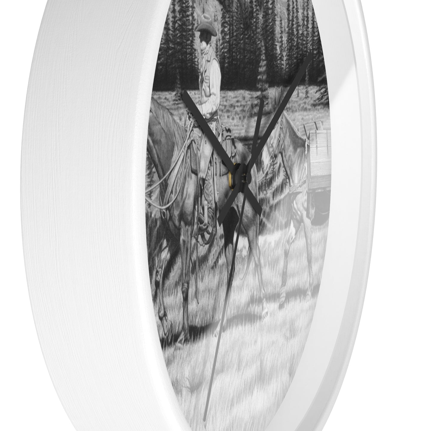 Wall Clock Vintage Farmhouse Decor, Western Theme Timepiece, Country Home Accent, Horse Lover Gift, Unique Wall Art