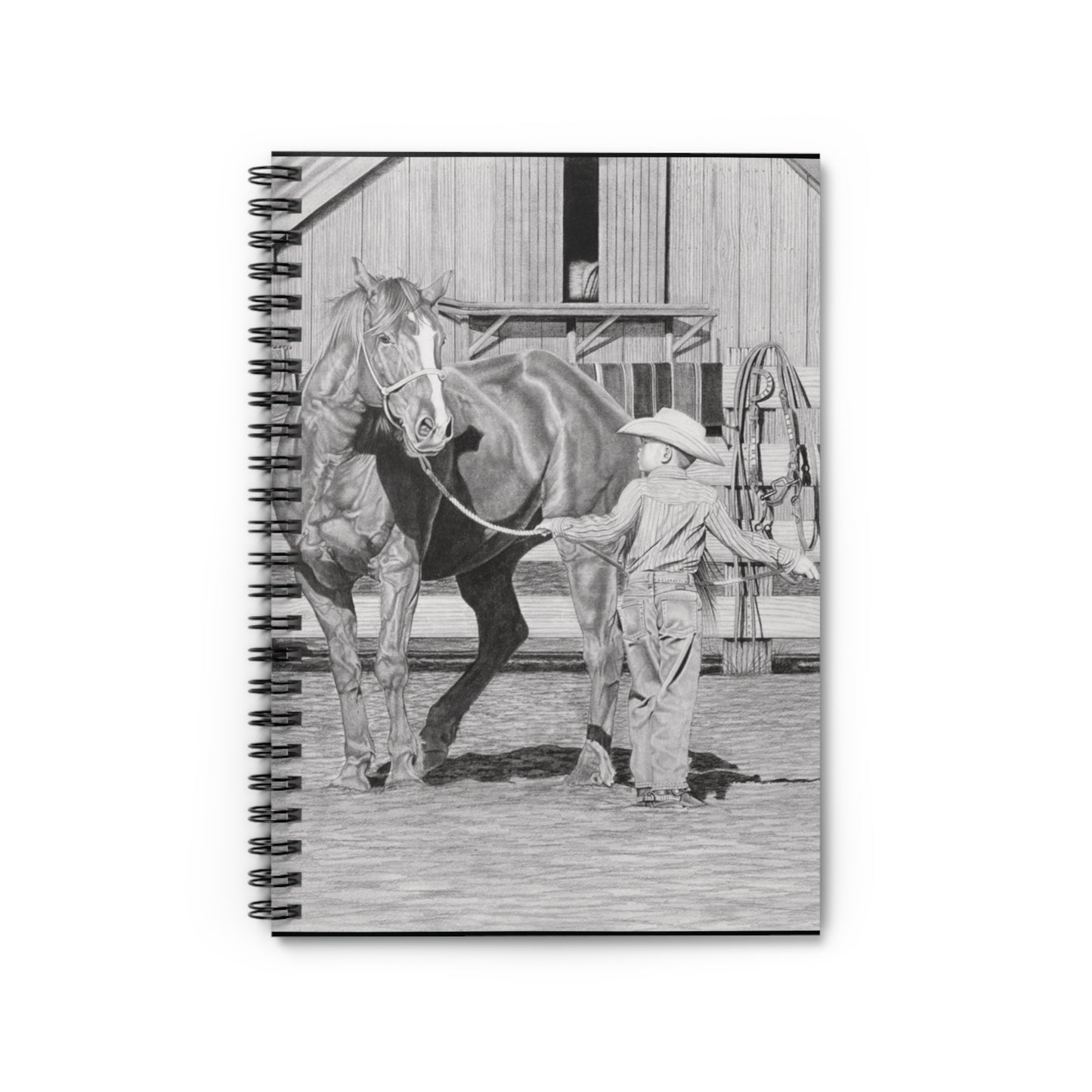 "Tall Task for a Little Cowboy "Espiral Notebook , Journal for Equestrian Lovers, Western Art Gift, Cowpoke Writing Pad, [...]