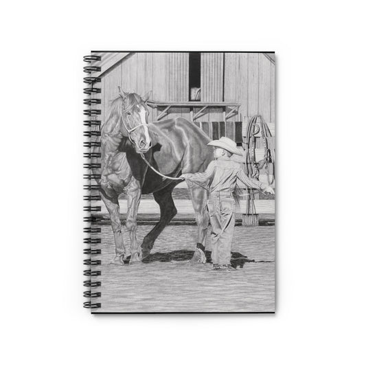 "Tall Task for a Little Cowboy "Espiral Notebook , Journal for Equestrian Lovers, Western Art Gift, Cowpoke Writing Pad, [...]