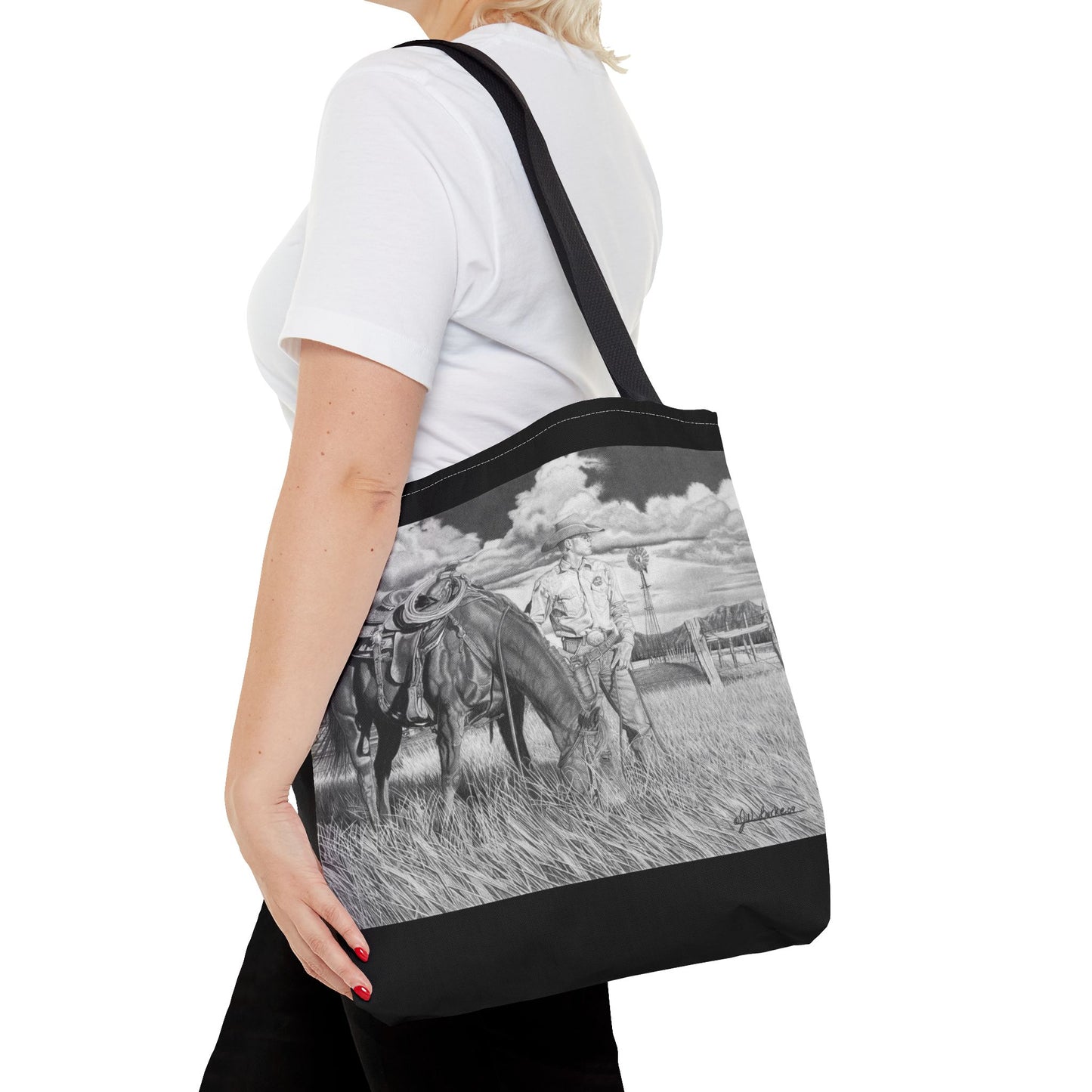Young Cowboy Dream   Western Art Tote Bag
