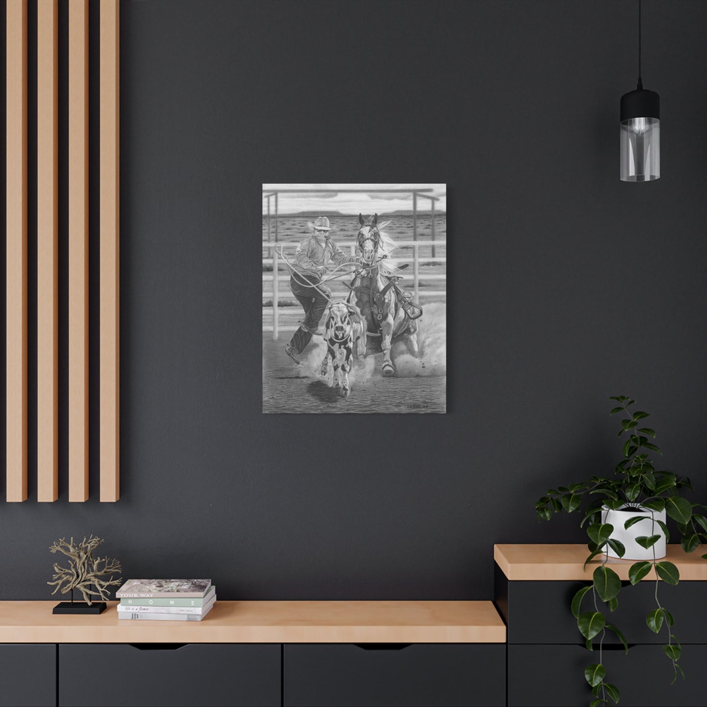 Western Artwork on canvas, farmhouse