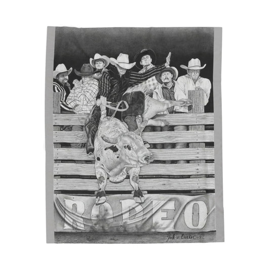 "Serius Fun"  Cozy Cowboy Velveteen Plush Blanket | Western Decor, Gift for Horse Lovers, Camping Blanket, Soft Throw, Farmhouse Style