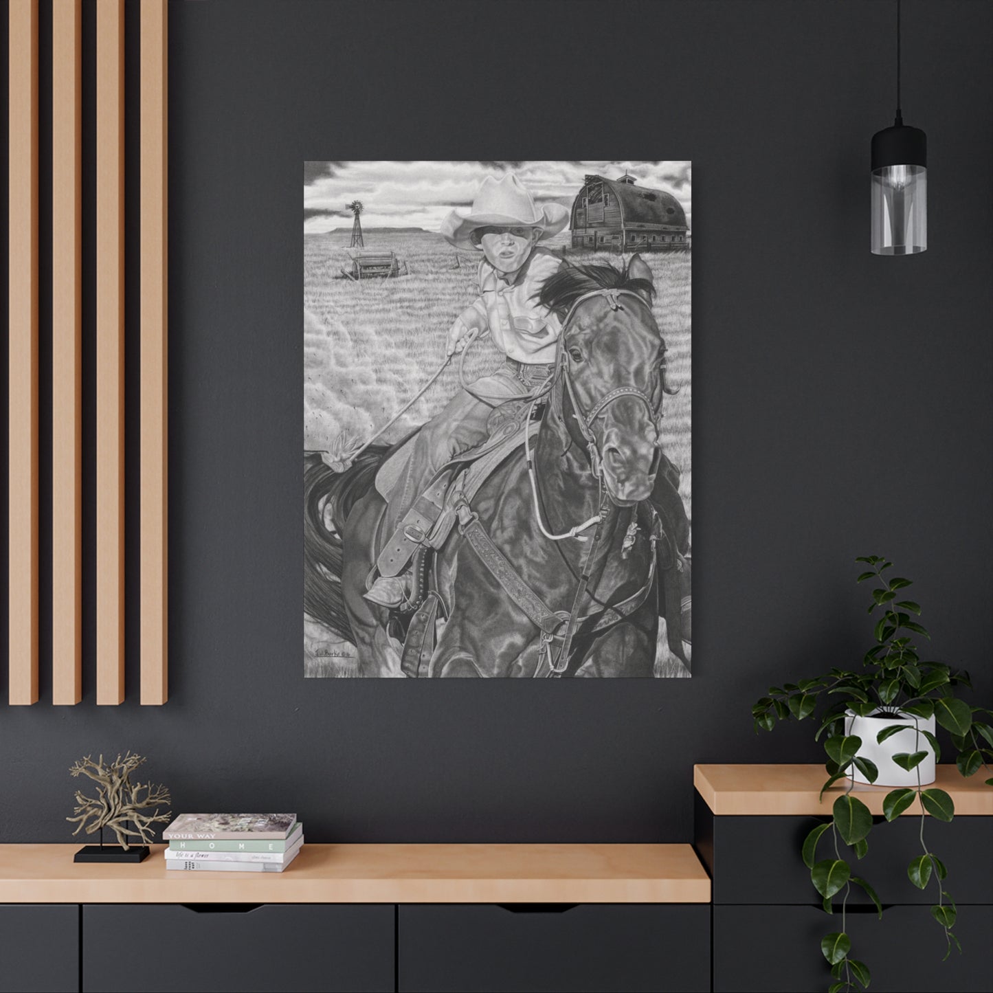 western art on canvas, home decor, farmhouse