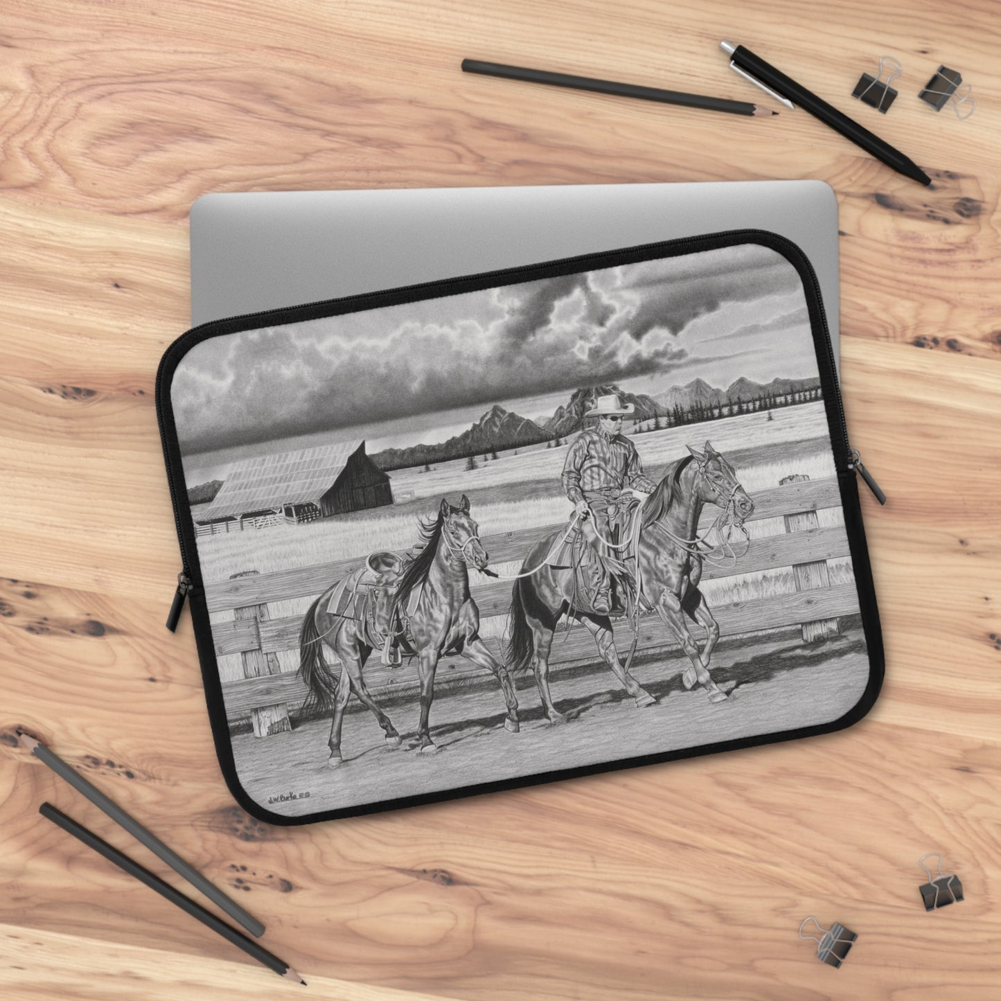 Laptop Sleeve, Western Cowpoke Case, Unique Gift for Ranch Lovers, Rodeo Accessories, Durable Tech Cover