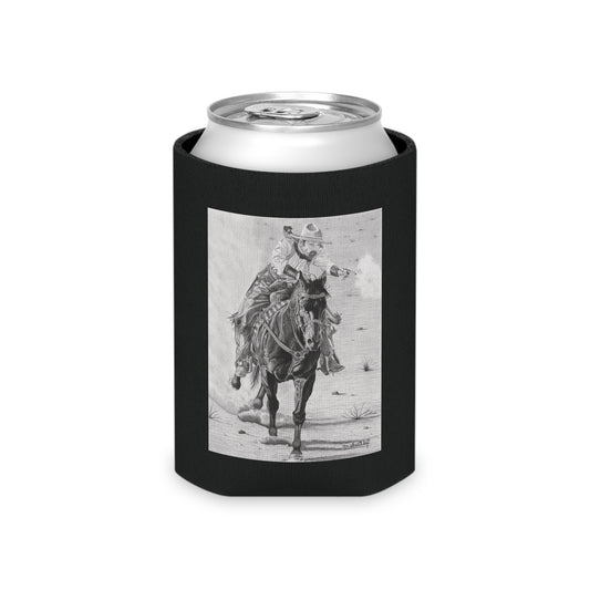 "Wild Bill Rides Again " Rustic Cowboy Can Cooler, Western Beverage Sleeve, Outdoor Party Gear, Country-Themed Drink Holder, Ideal for BBQs & Tailgates