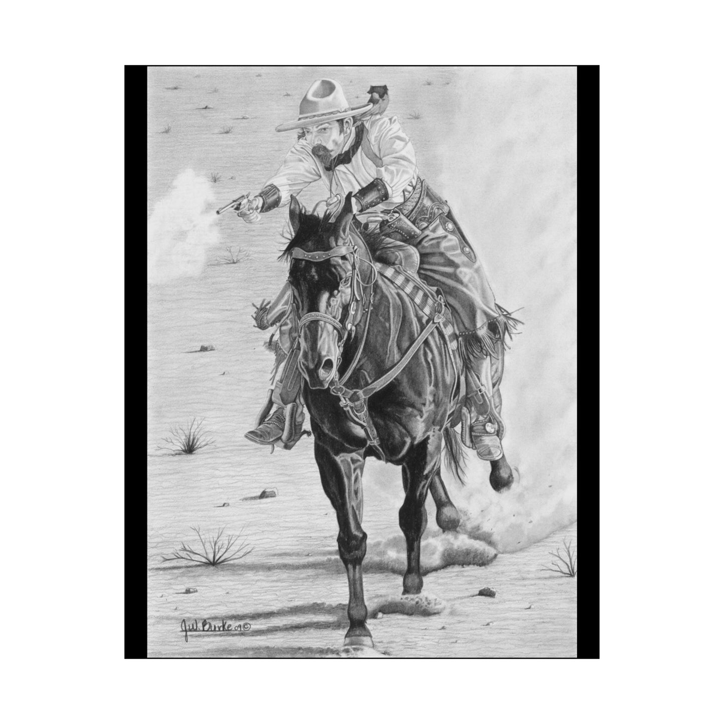 "Wild  Bill Rides Again" Cowboy Themed Wall Art Print, Western Decor, Matte Vertical Poster, Rustic Home Decor, Gift for Ranch Lovers, Cowboy Art