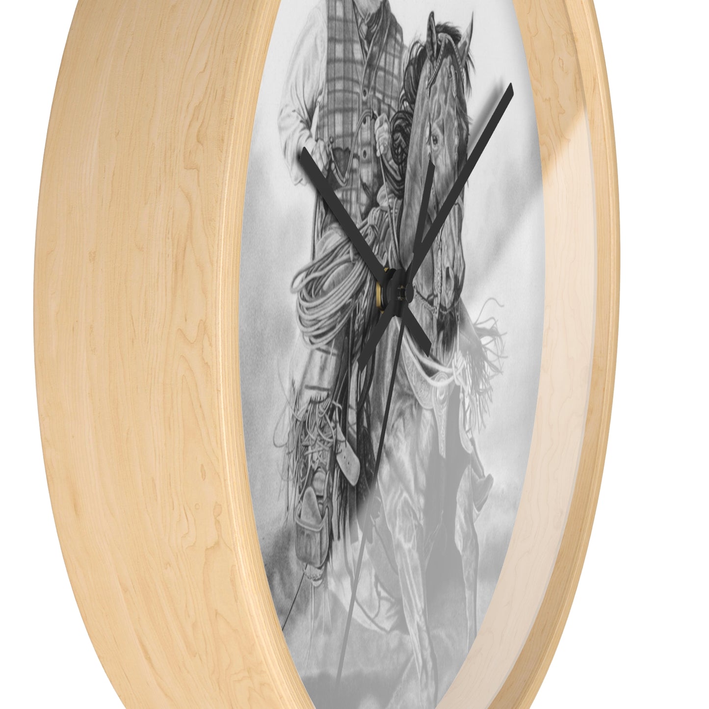 Wall Clock - Vintage Farmhouse Decor, Western Theme Timepiece, Country Home Accent, Horse Lover Gift, Unique Wall Art