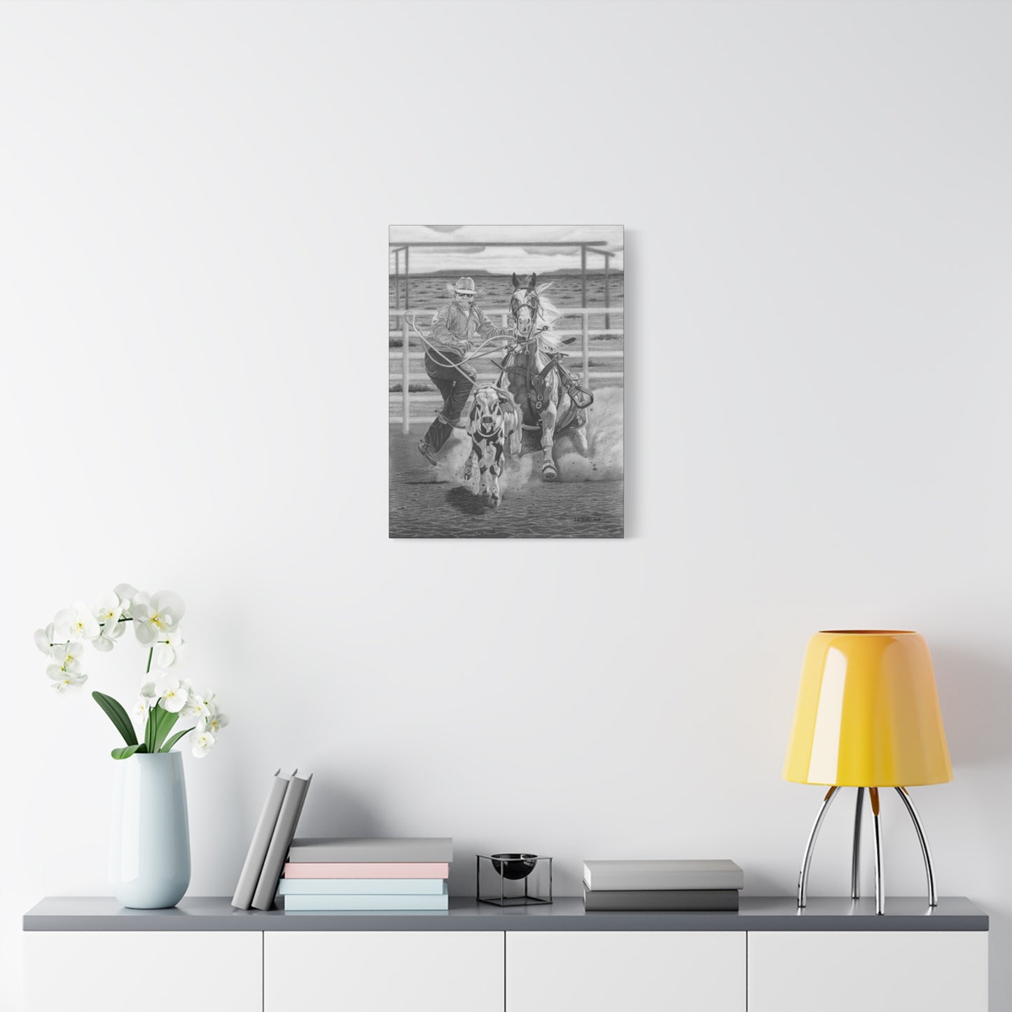 Western Artwork on canvas, farmhouse