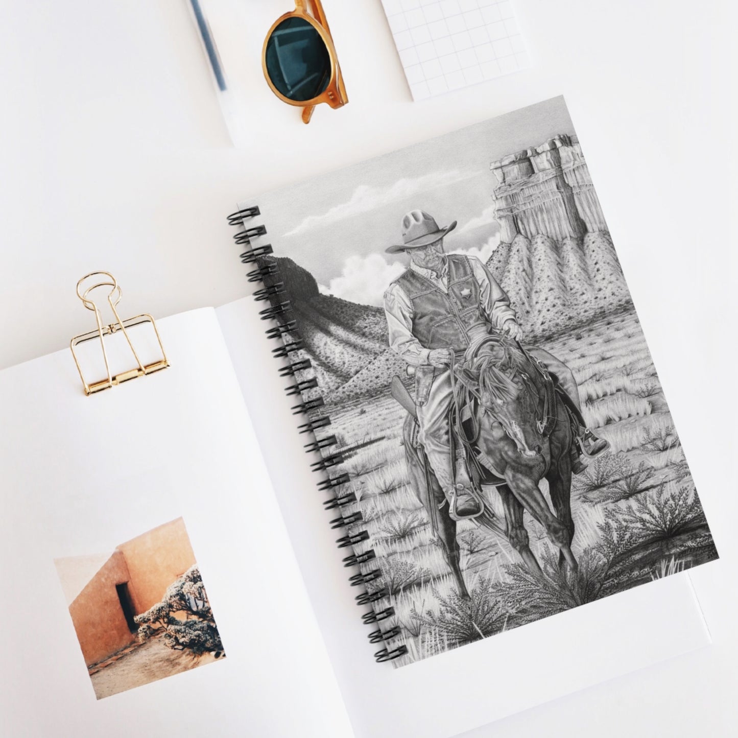 Spiral Notebook, Journal for Equestrian Lovers, Western Art Gift, Cowpoke Writing Pad