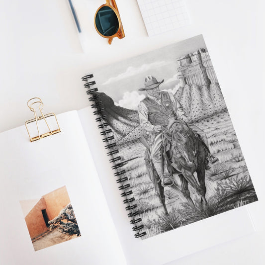 Spiral Notebook, Journal for Equestrian Lovers, Western Art Gift, Cowpoke Writing Pad