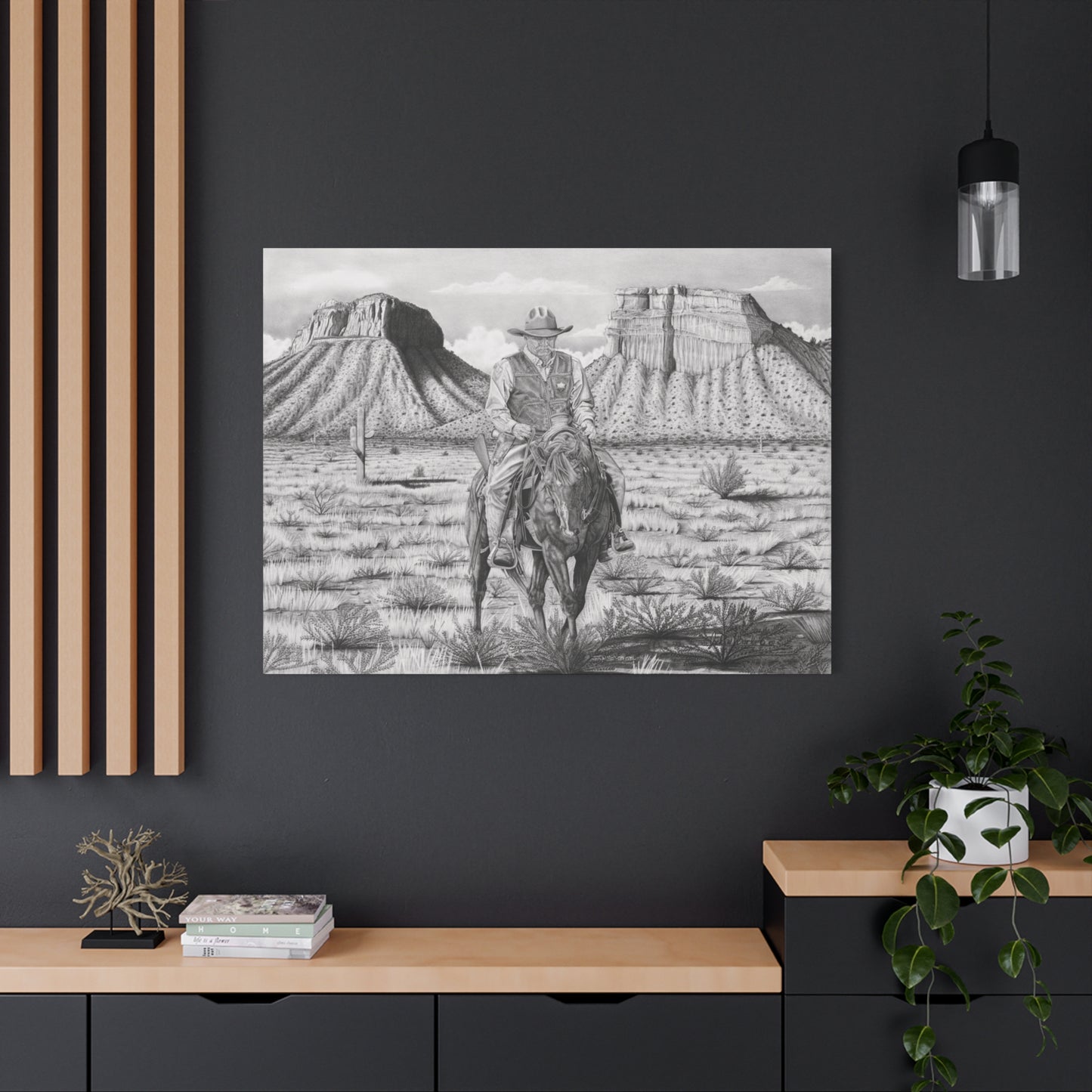 western art on canvas, home decor, farmhouse