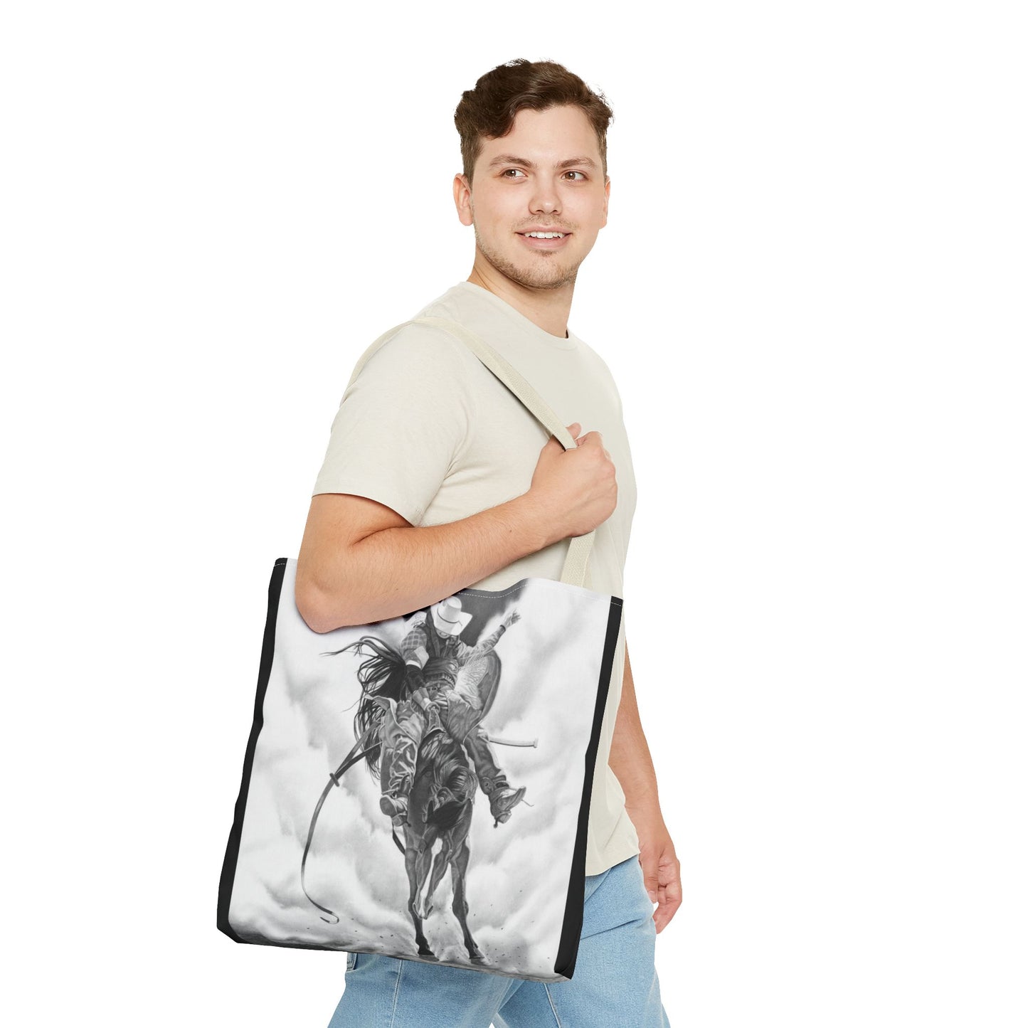 "Storm a Brewing"  Tote Bag, Western Style Shopping Tote, Equestrian Gift, Farmhouse Decor, Horse Lover Accessory