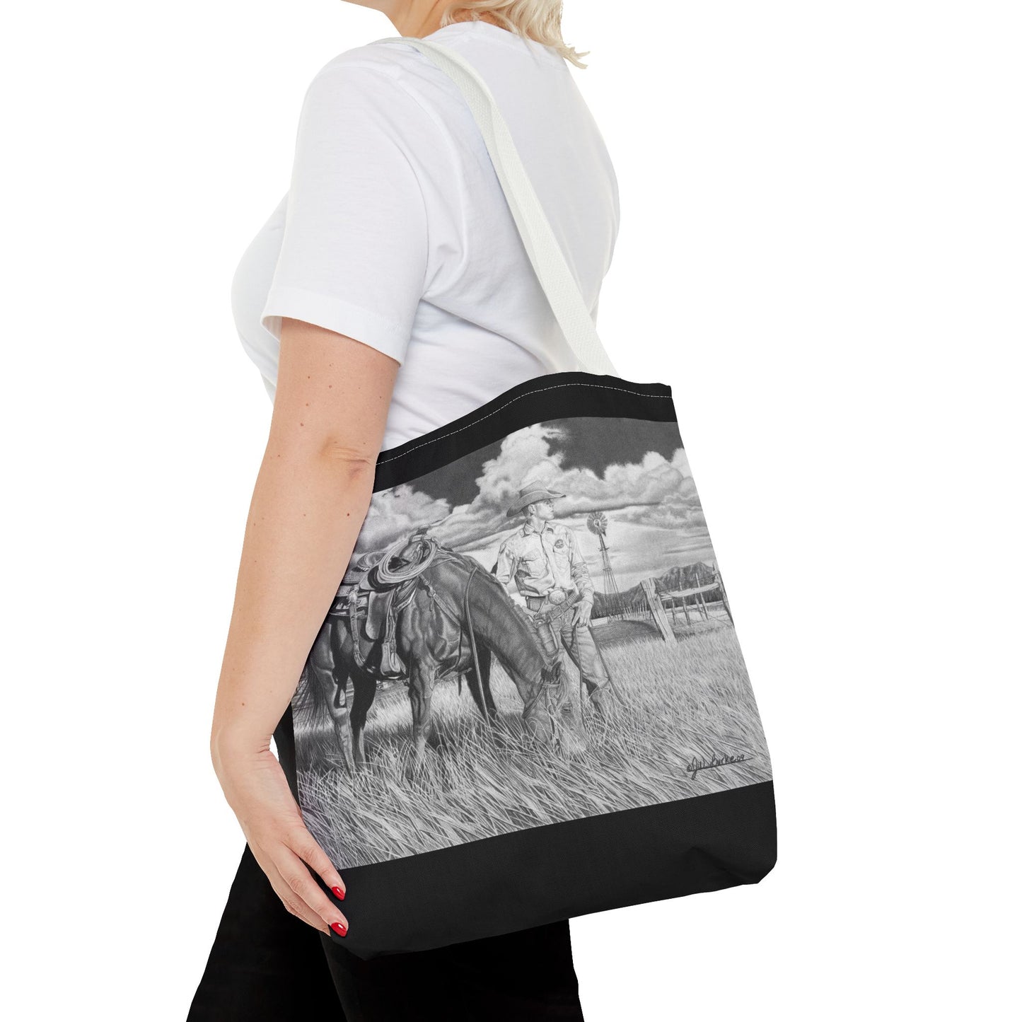 Young Cowboy Dream   Western Art Tote Bag