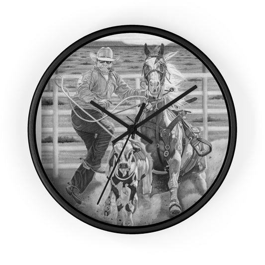 Stone Cold Throw  Cowboy Wall Clock - Vintage Farmhouse Decor, Western Theme Timepiece, Country Home Accent, Horse Lover Gift, Unique Wall Art