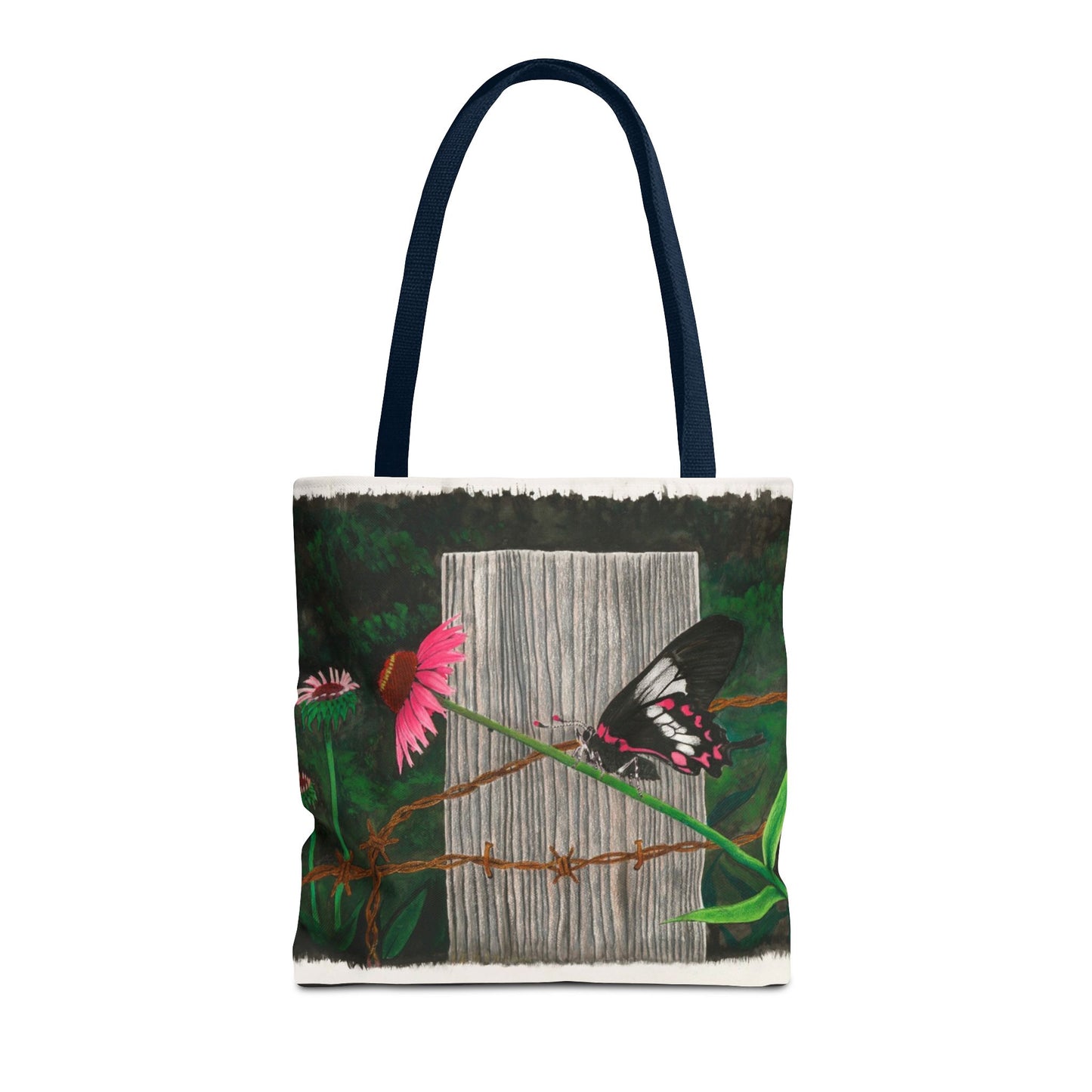 "Fence Post and Butterfly" Western Art Tote Bag