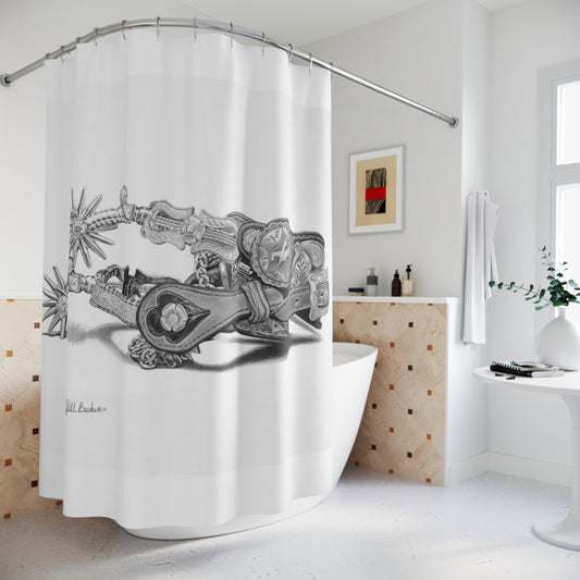 Spurs Shower Curtain — Native American Chief & Bald Eagle Bathroom Decor