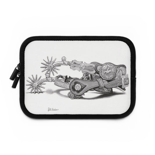 "Spurs" Rustic Cowboy Laptop Sleeve, Western Cowpoke Case, Unique Gift for Ranch Lovers, Rodeo Accessories, Durable Tech Cover