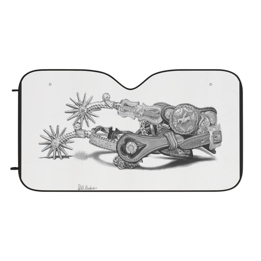 Spurs Car Sun Shade — Western Ranch Windmill Auto Sunshade