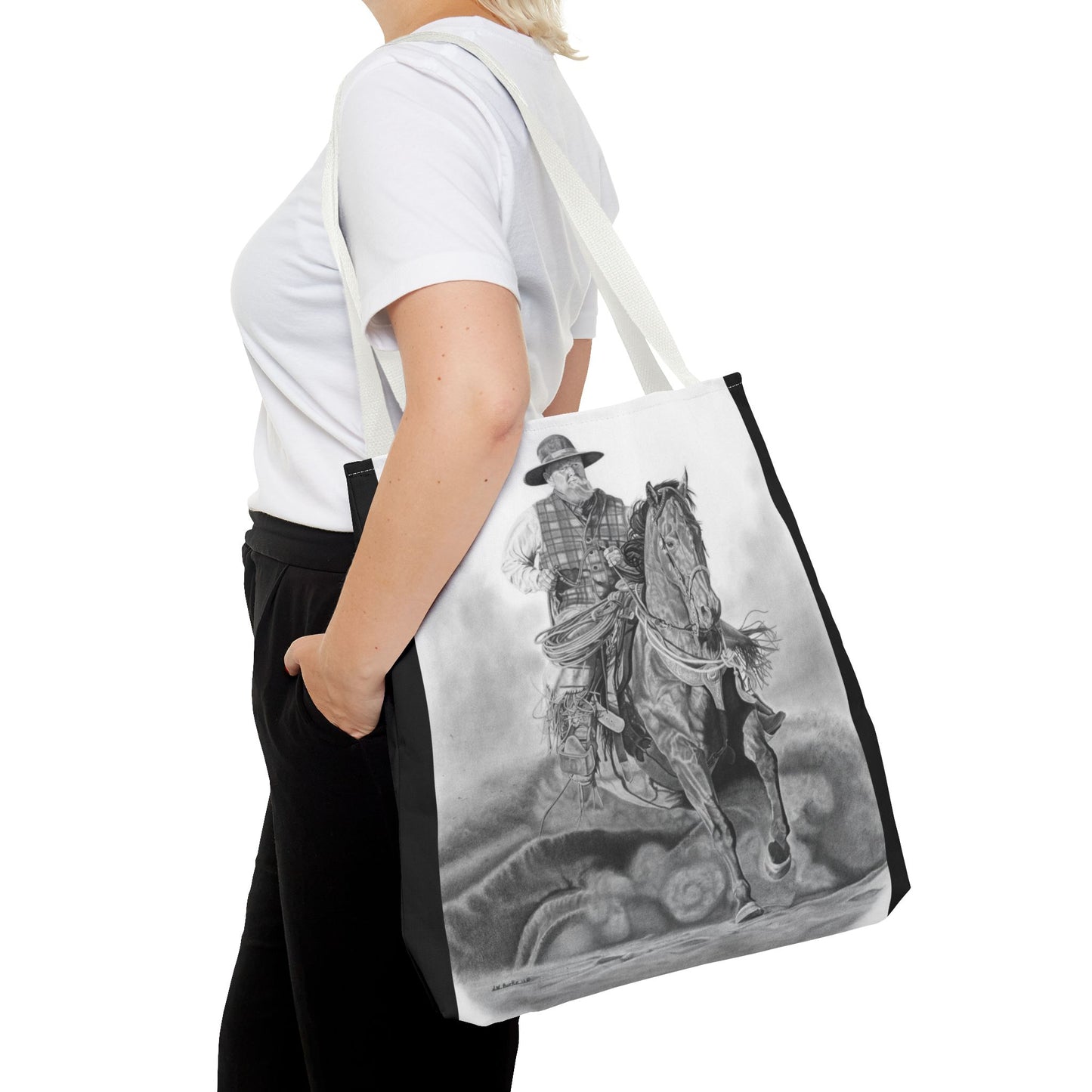 "Trouble  Up Ahead" Tote Bag, Western Style Shopping Tote, Equestrian Gift, Farmhouse Decor, Horse Lover Accessory