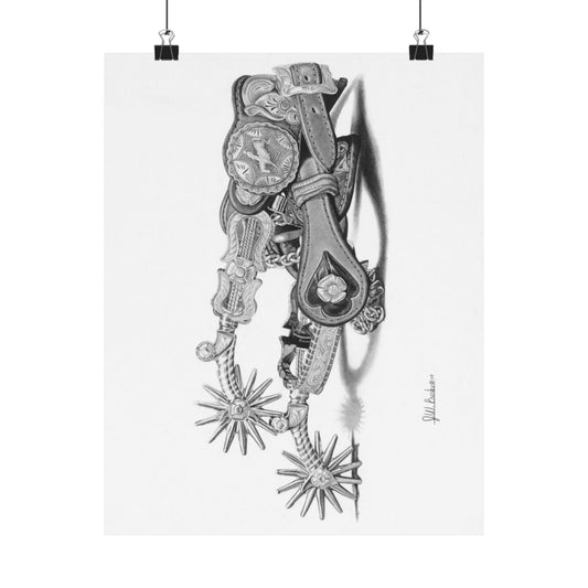 "Spurs"  Spirit Vertical Wall Art Poster, Rustic Home Decor, Horse Lover Gift, Western Theme Art, Country Style Wall Decoration