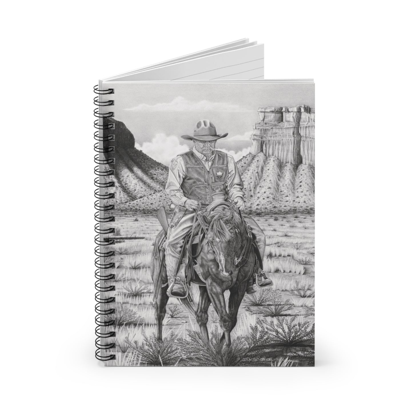 Spiral Notebook, Journal for Equestrian Lovers, Western Art Gift, Cowpoke Writing Pad