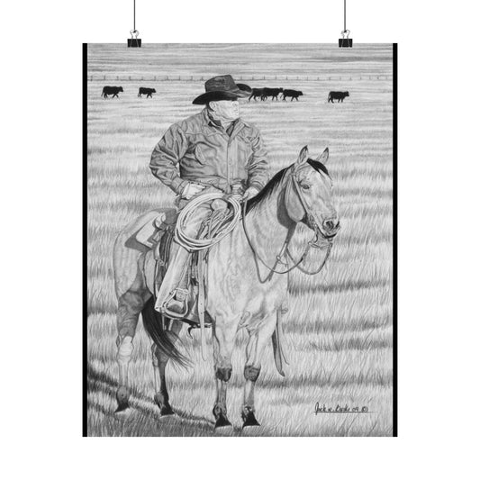 "The Passing Storm" Cowboy Art Print, Matte Vertical Posters for Home Decor, Western Wall Art, Rancher Gifts, Country Living Decor