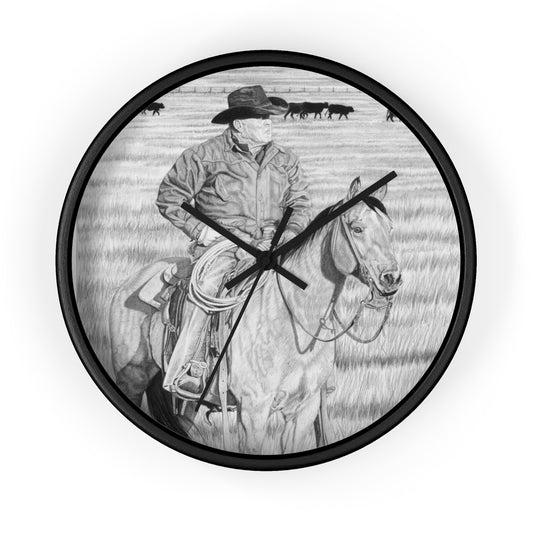 The Passing Storm ,Cowboy Wall Clock - Vintage Farmhouse Decor, Western Theme Timepiece, Country Home Accent, Horse Lover Gift, Unique Wall Art