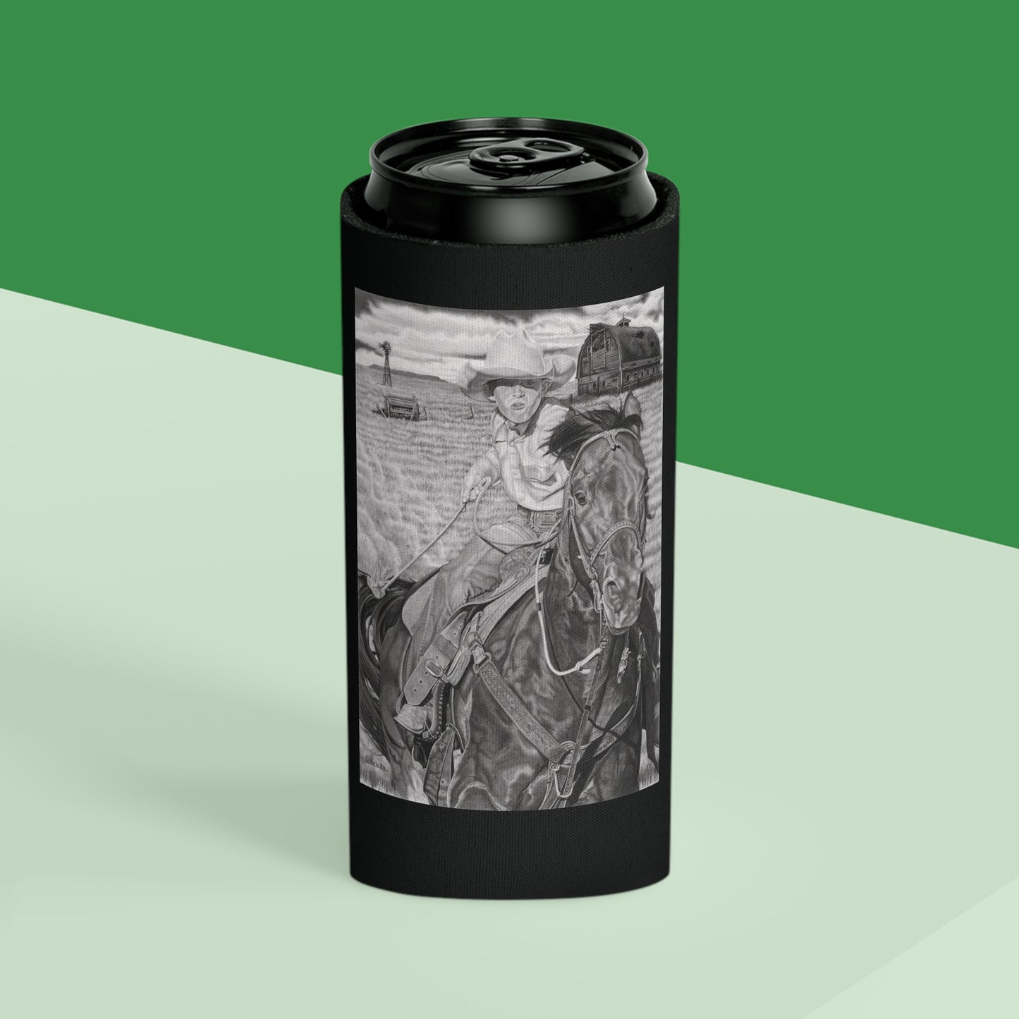 Can Cooler, Western Beverage Sleeve, Outdoor Party Gear, Country-Themed Drink Holder, Ideal for BBQs & Tailgates