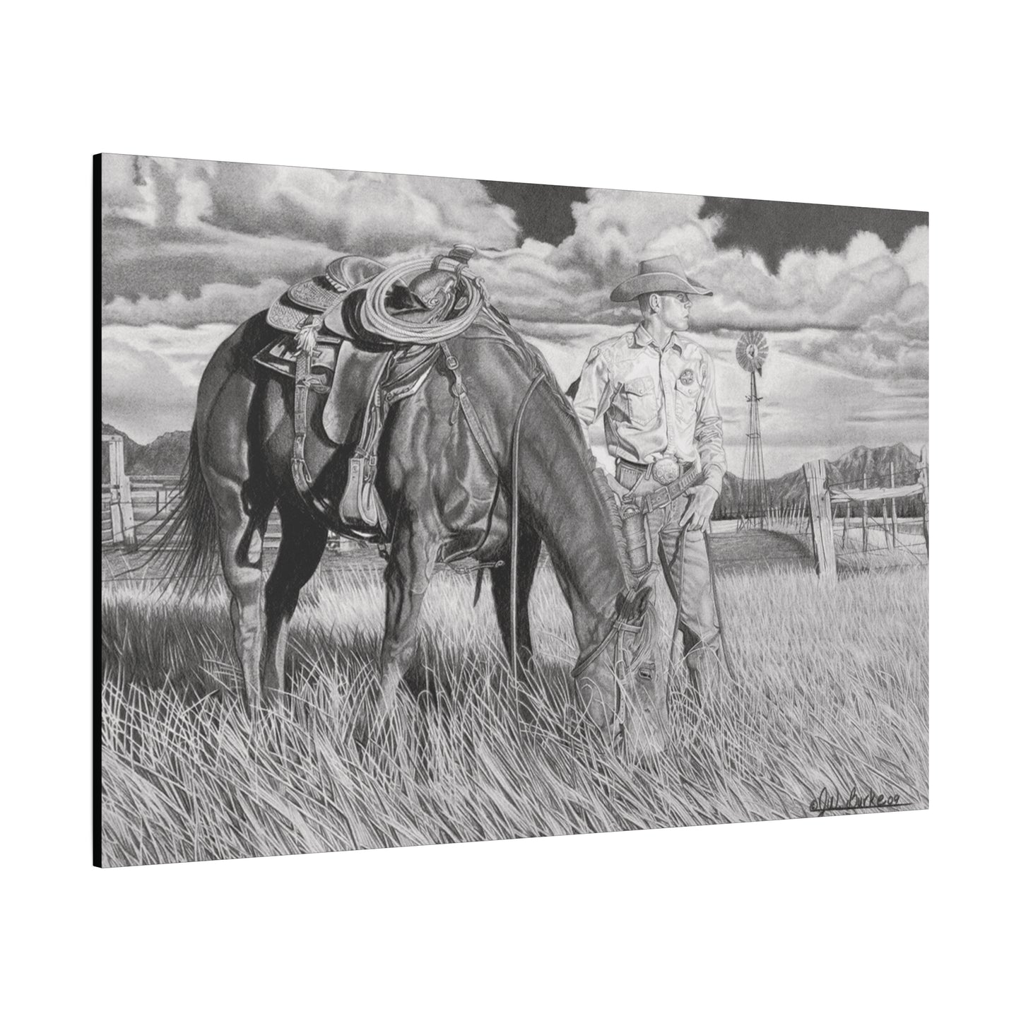 Young Cowboy Dream western art on canvas
