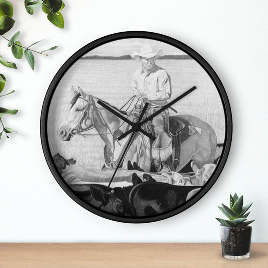 Wall Clock - Vintage Farmhouse Decor, Western Theme Timepiece, Country Home Accent, Horse Lover Gift, Unique Wall Art