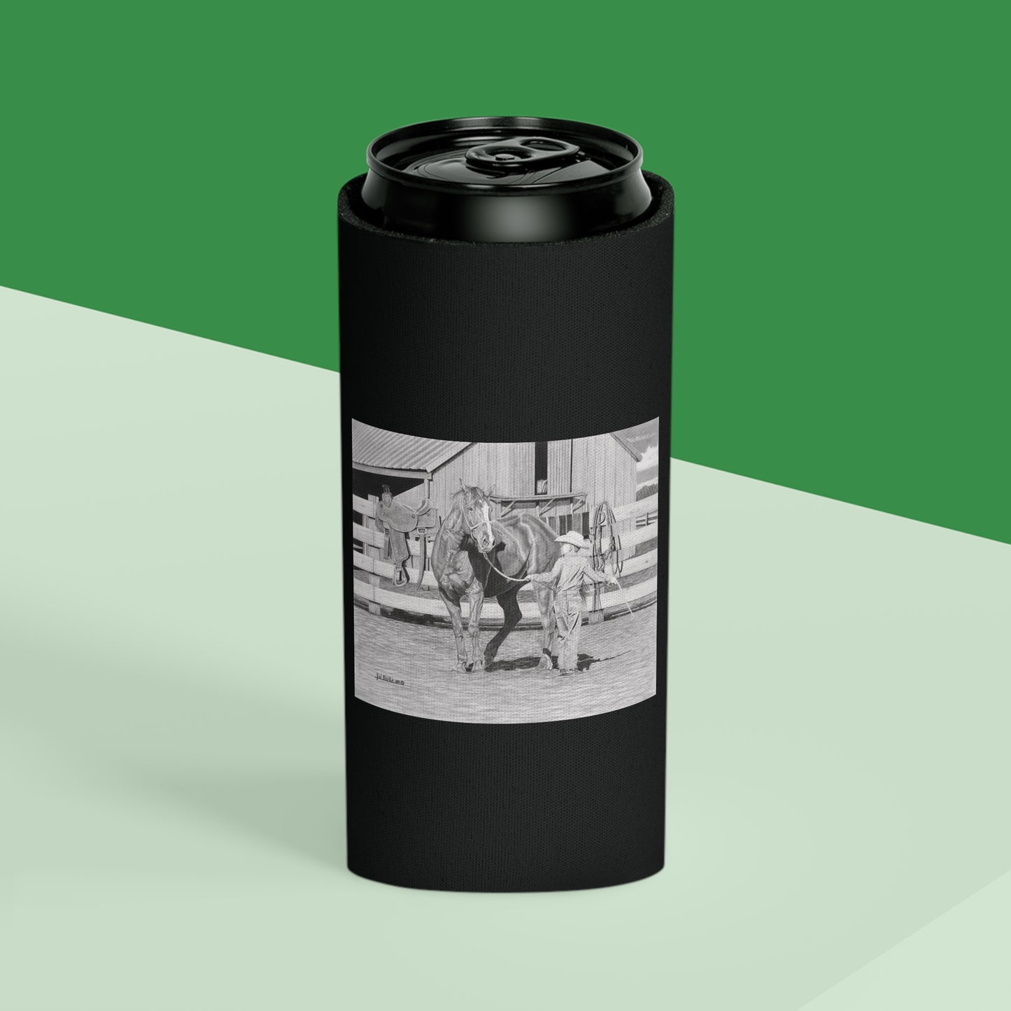 Can Cooler, Western Beverage Sleeve, Outdoor Party Gear, Country-Themed Drink Holder, Ideal for BBQs & Tailgates