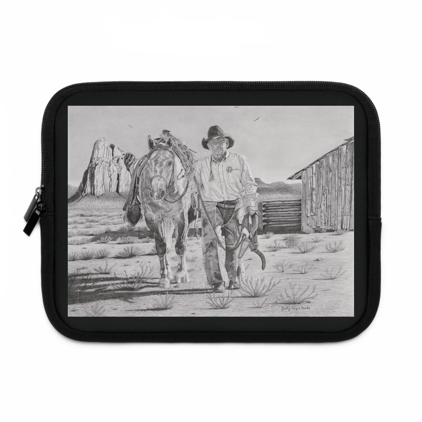 "On The Trail of Oulat" Rustic Cowboy Laptop Sleeve, Western Cowpoke Case, Unique Gift for Ranch Lovers, Rodeo Accessories, Durable Tech Cover