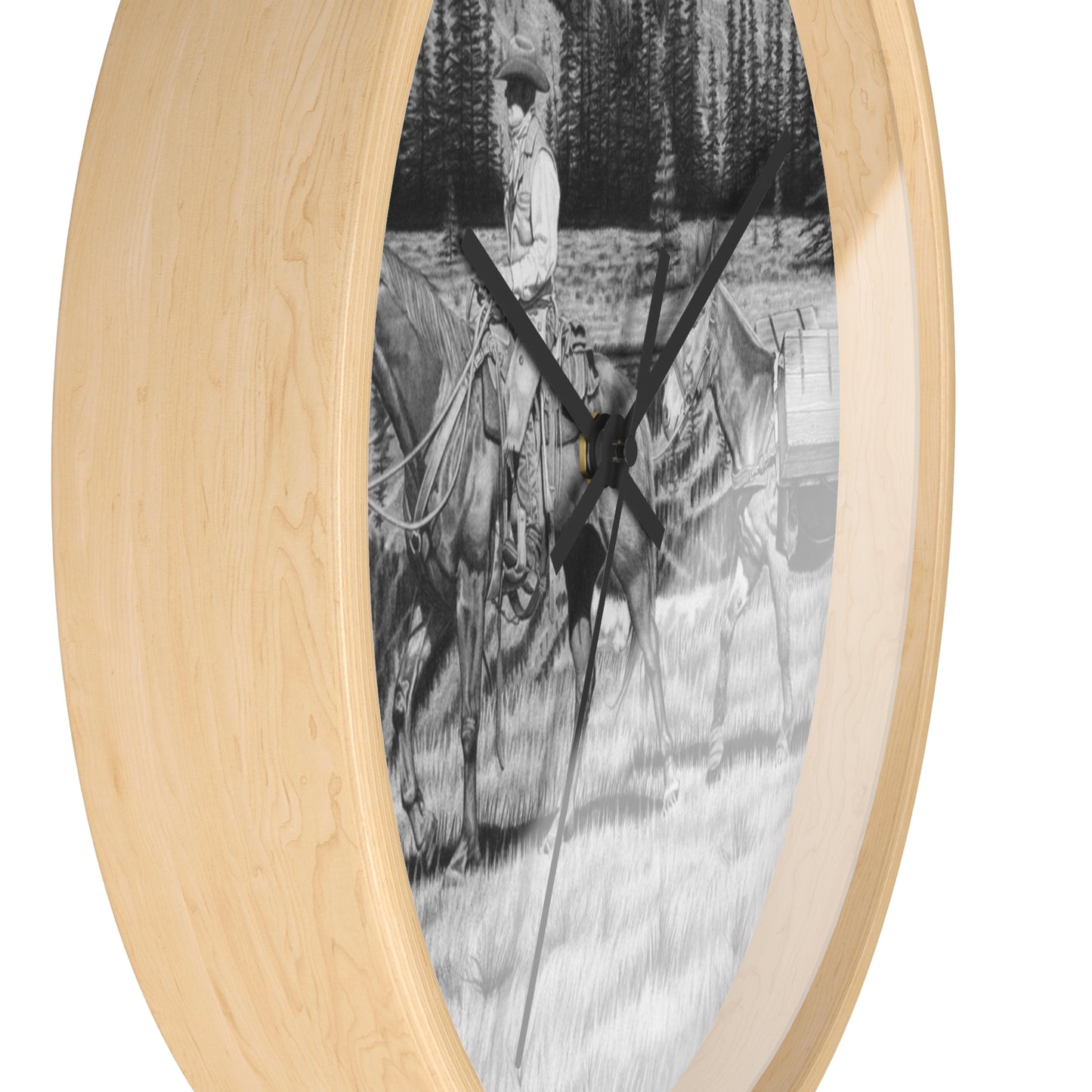 Wall Clock Vintage Farmhouse Decor, Western Theme Timepiece, Country Home Accent, Horse Lover Gift, Unique Wall Art