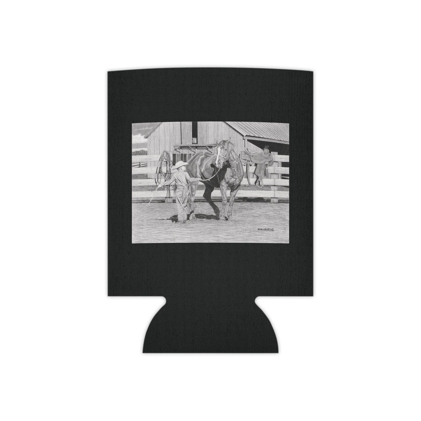 "Tall Task for a little Cowboy" Rustic Cowboy Can Cooler, Western Beverage Sleeve, Outdoor Party Gear, Country-Themed Drink Holder, Ideal for BBQs & Tailgates
