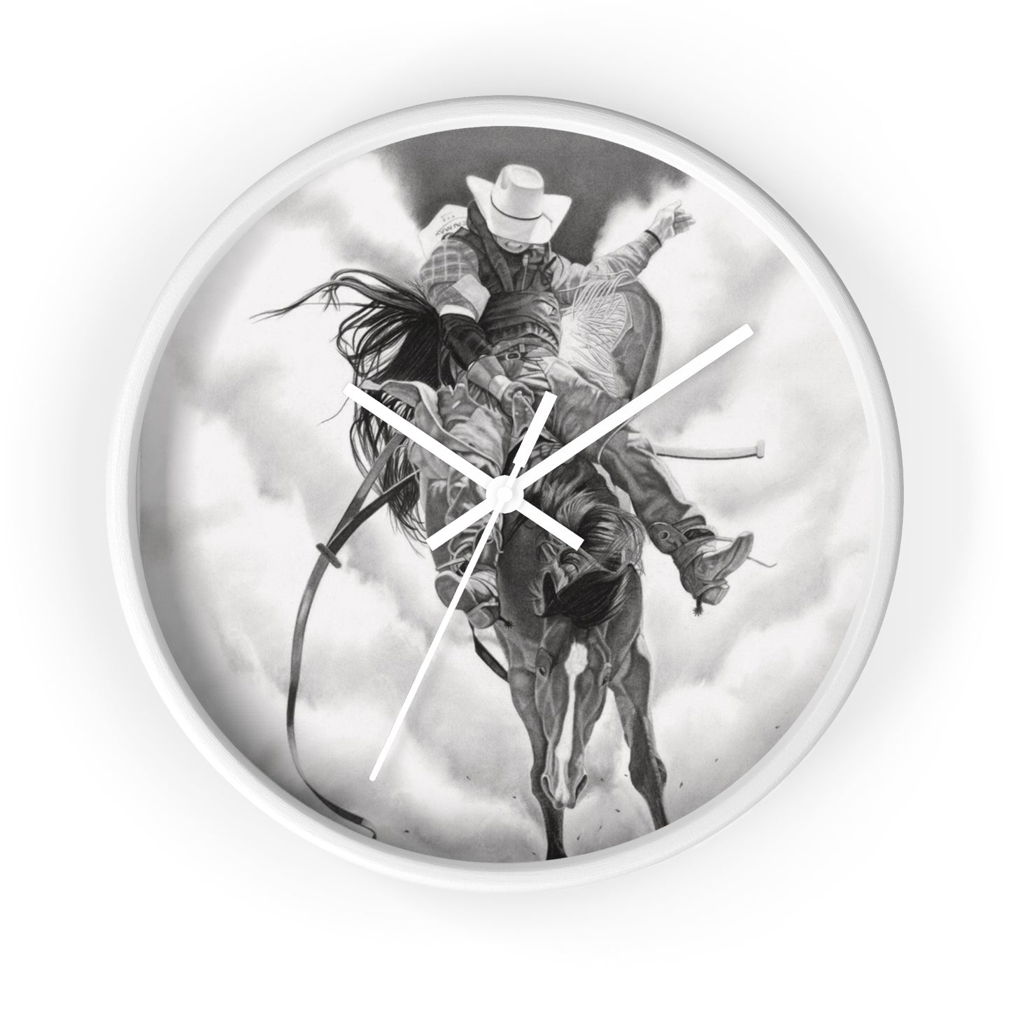 Wall Clock Vintage Farmhouse Decor, Western Theme Timepiece, Country Home Accent, Horse Lover Gift, Unique Wall Art
