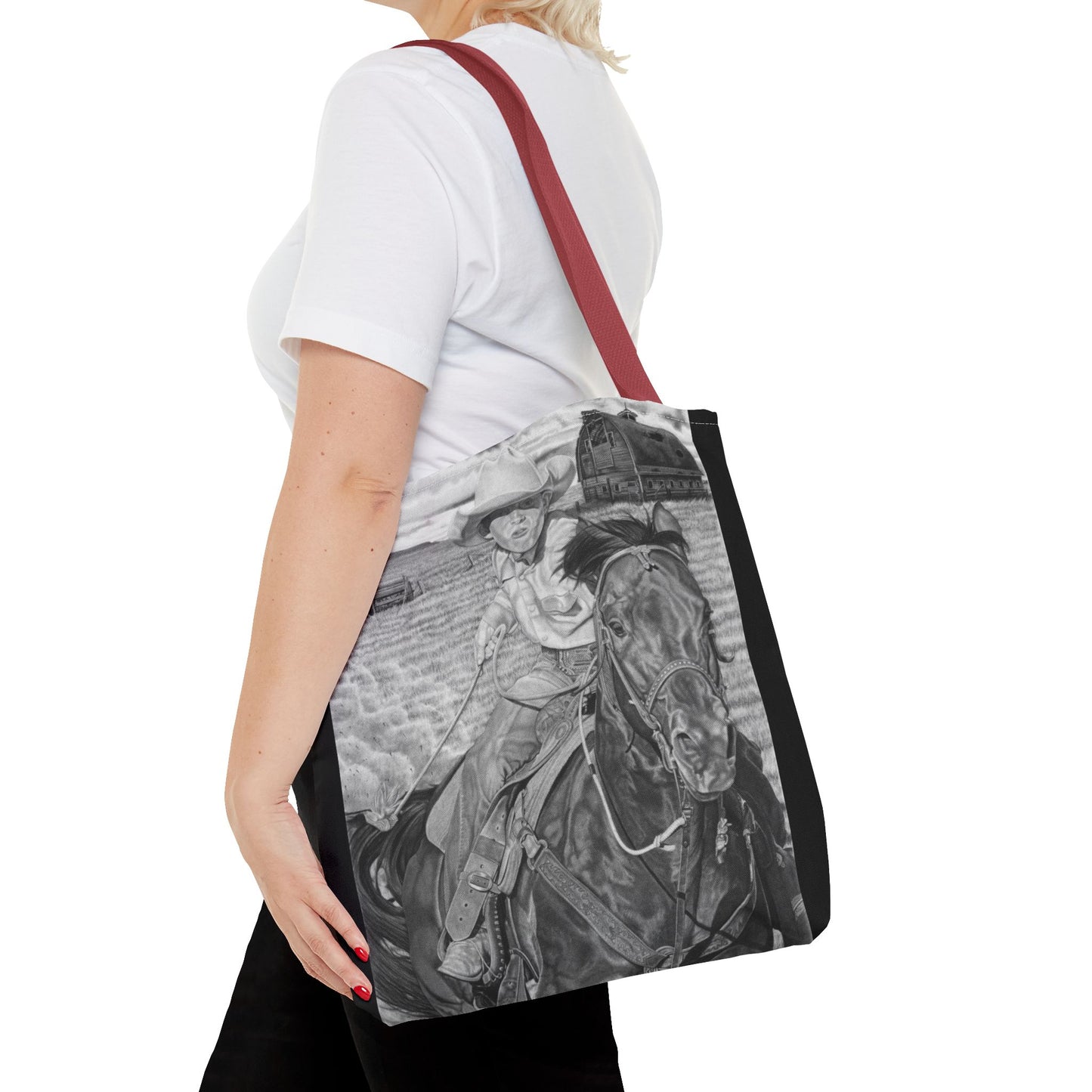 Tote Bag, Western Style Shopping Tote, Equestrian Gift, Farmhouse Decor, Horse Lover Accessory