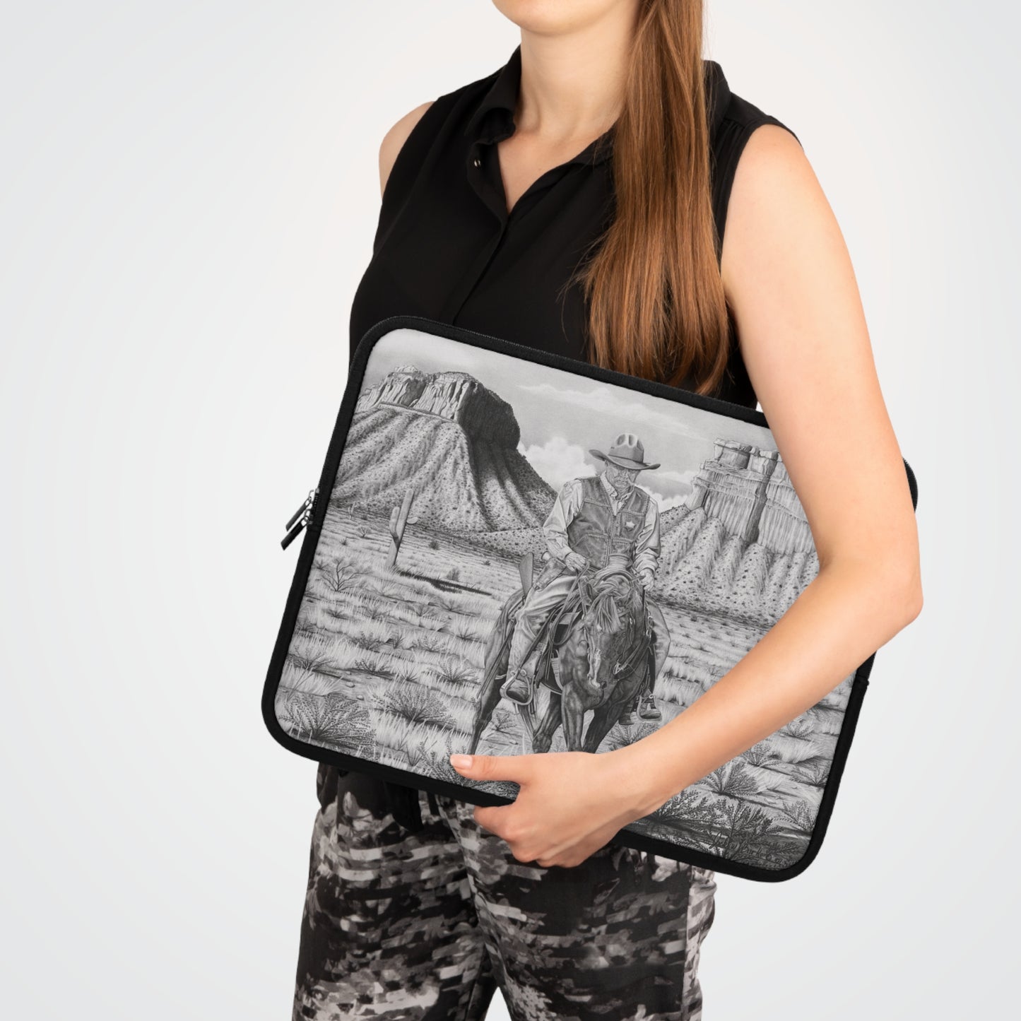 Laptop Sleeve, Western Cowpoke Case, Unique Gift for Ranch Lovers, Rodeo Accessories, Durable Tech Cover