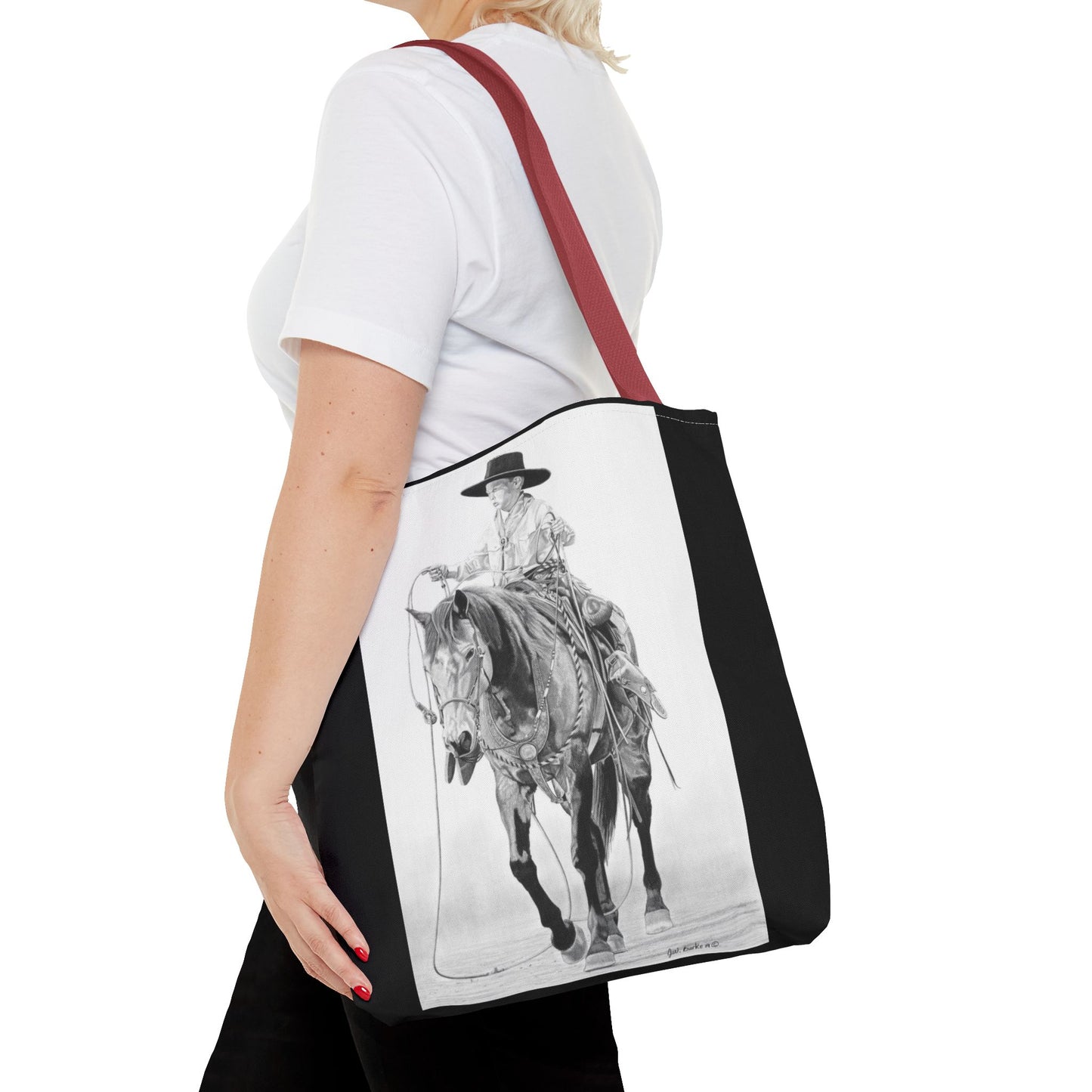 "Young Cowboy " Tote Bag, Western Style Shopping Tote, Equestrian Gift, Farmhouse Decor, Horse Lover Accessory