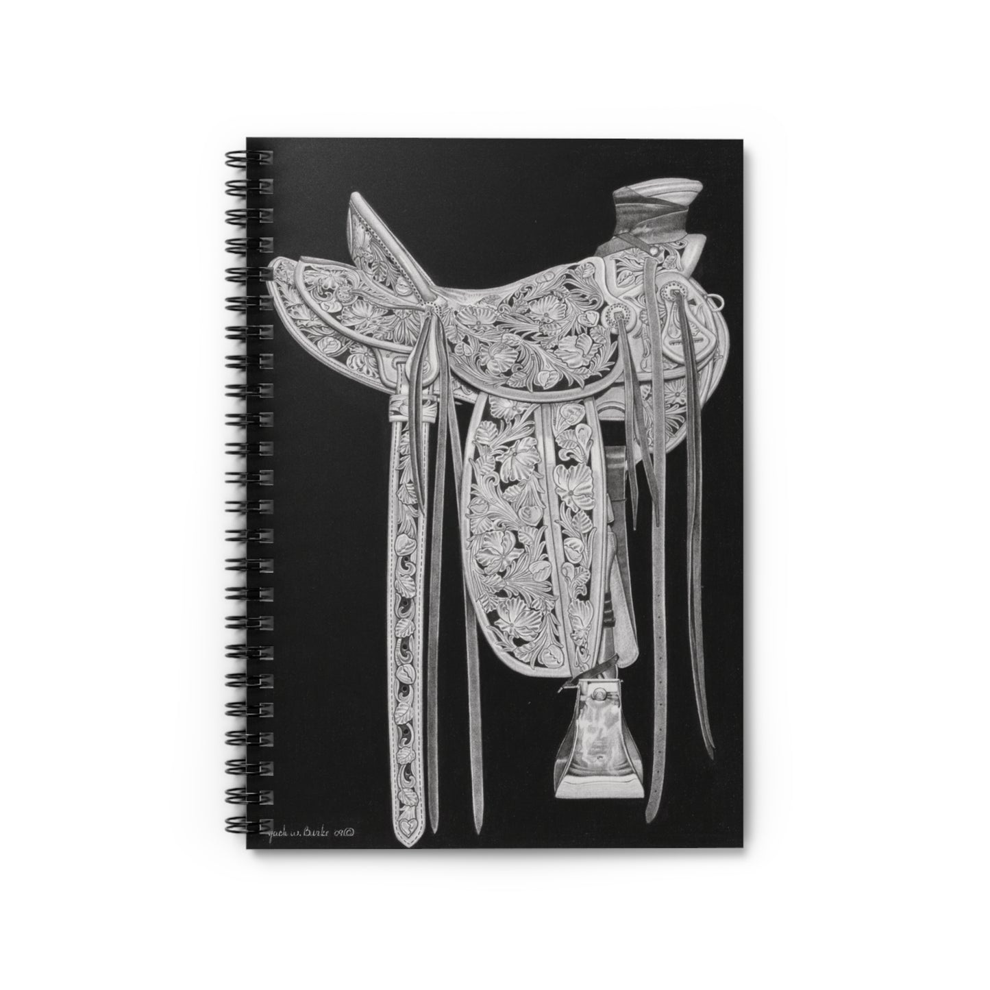 "New Saddle"   Espiral Notebook , Journal for Equestrian Lovers, Western Art Gift, Cowpoke Writing Pad, [...]