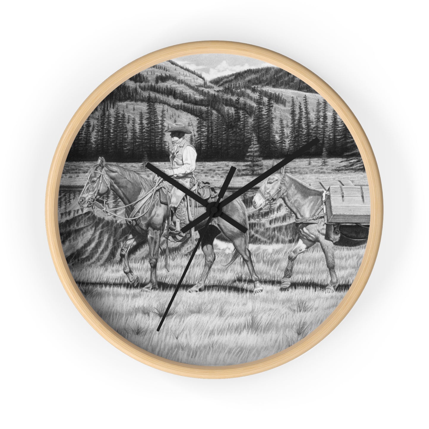 Wall Clock Vintage Farmhouse Decor, Western Theme Timepiece, Country Home Accent, Horse Lover Gift, Unique Wall Art